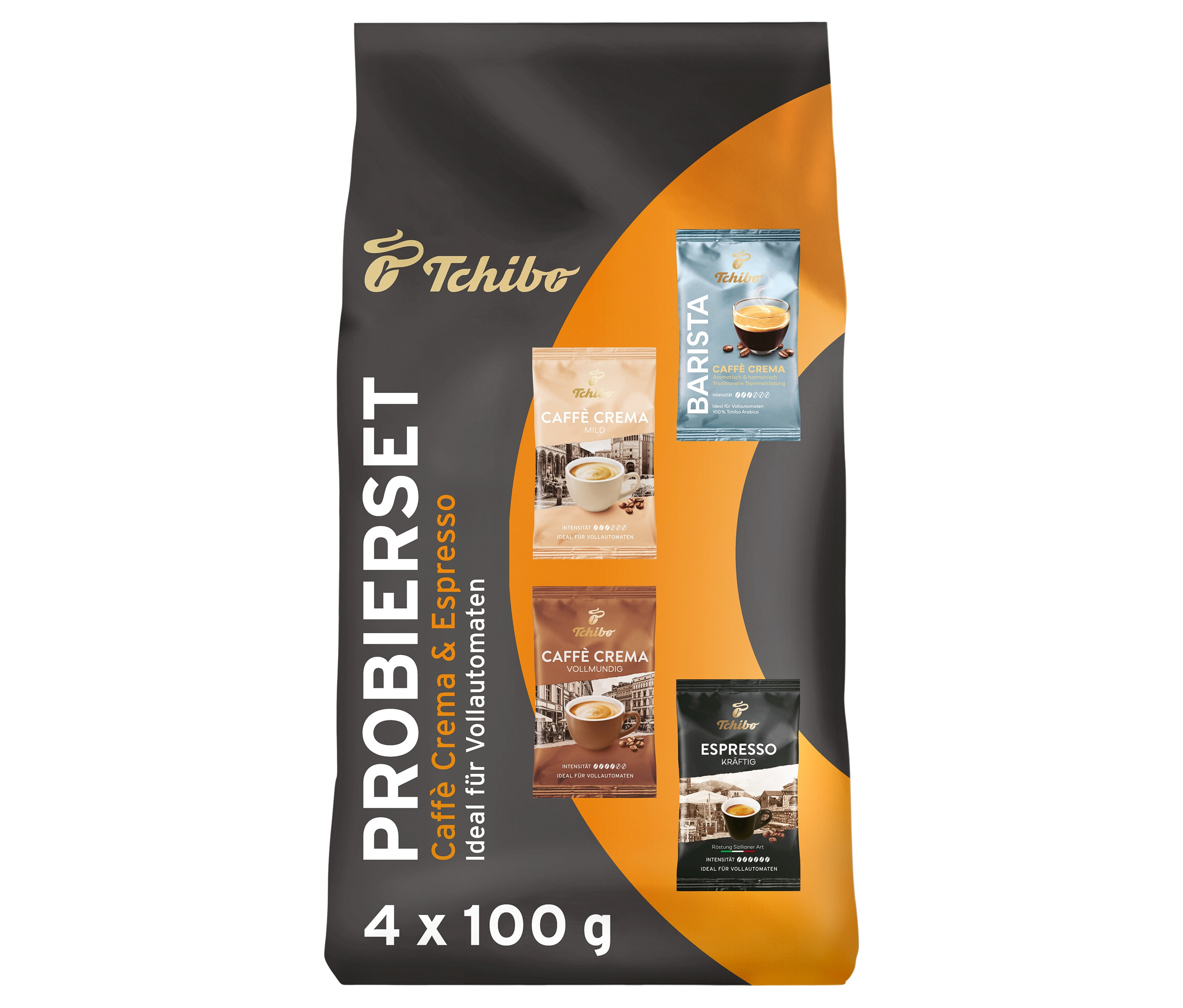 Tchibo - Caffè Crema & Espresso Probierset - 4x 100 g Ganze Bohne