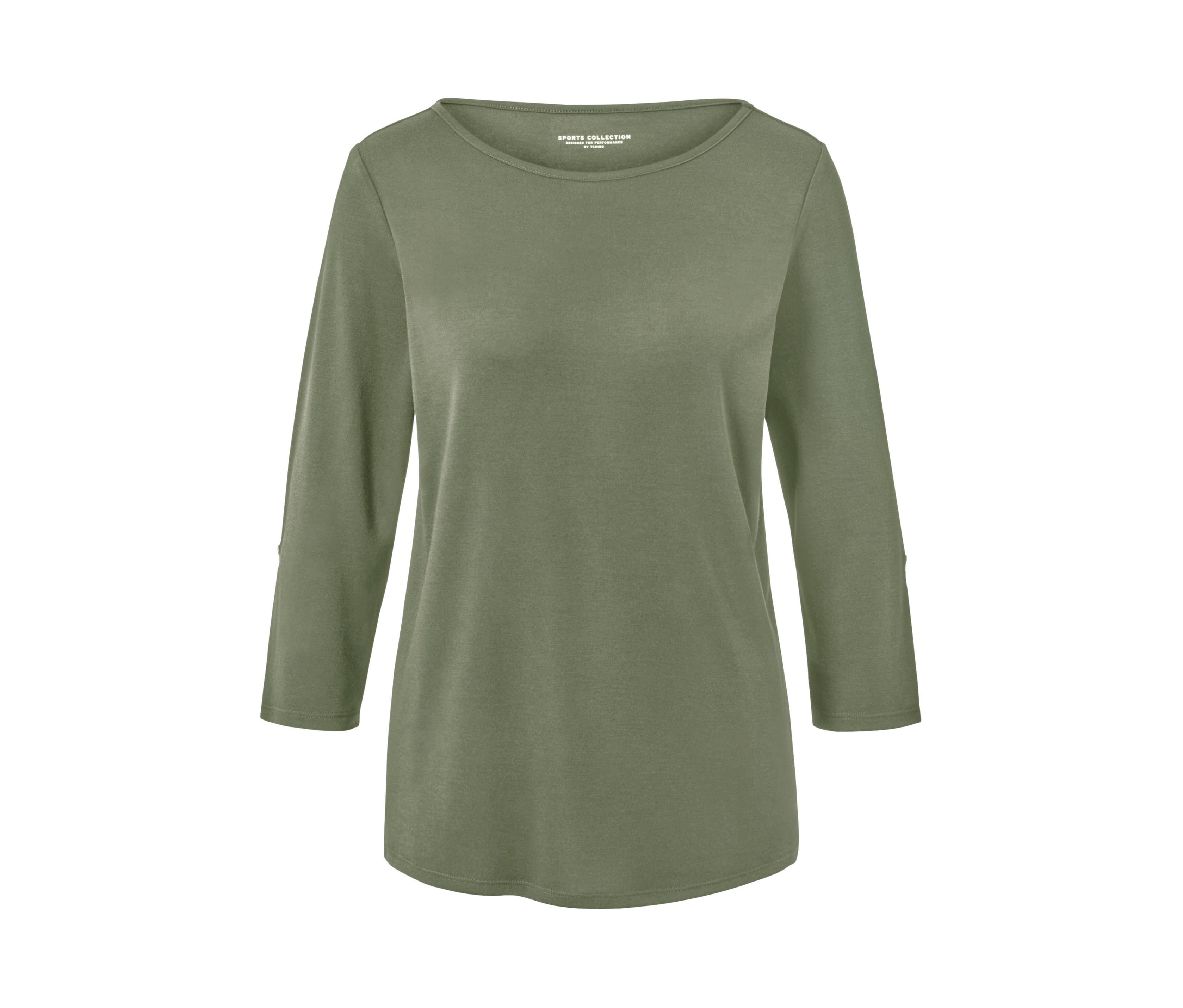 Tchibo - Funktionsshirt mit 3/4-Ärmel - Damen - Gr. S - khaki