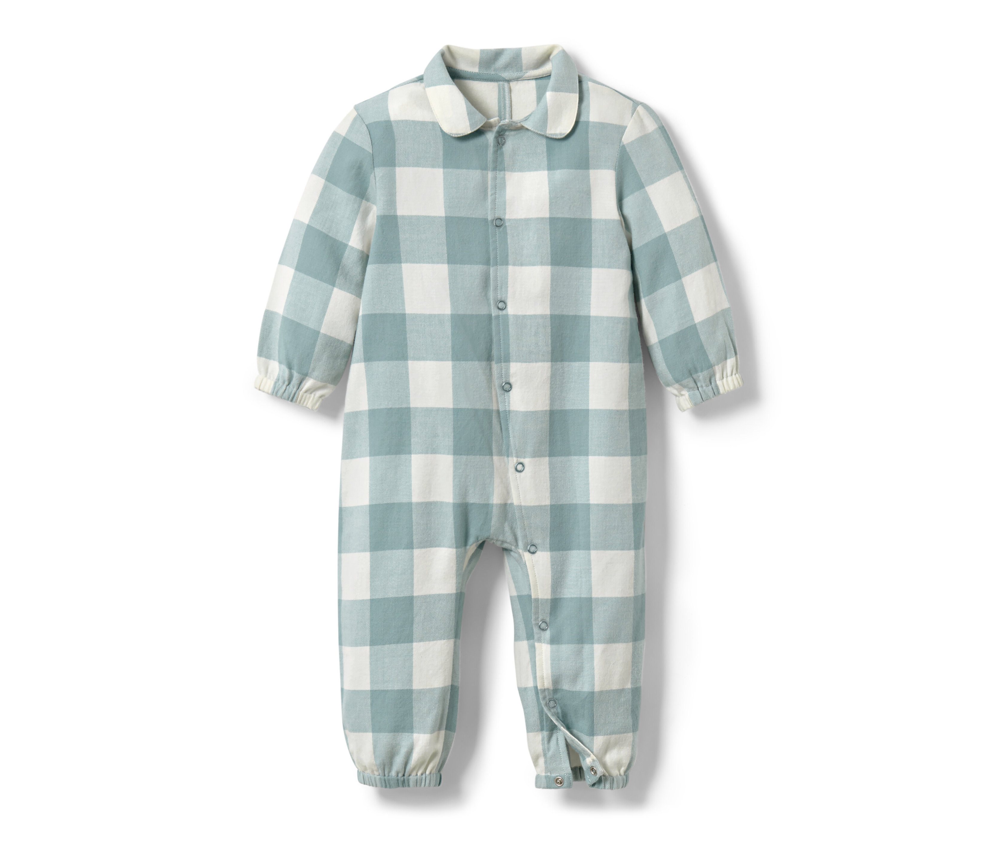 Tchibo - Baby-Flanell-Pyjama - Baby - Gr. 62/68 - creme/kariert