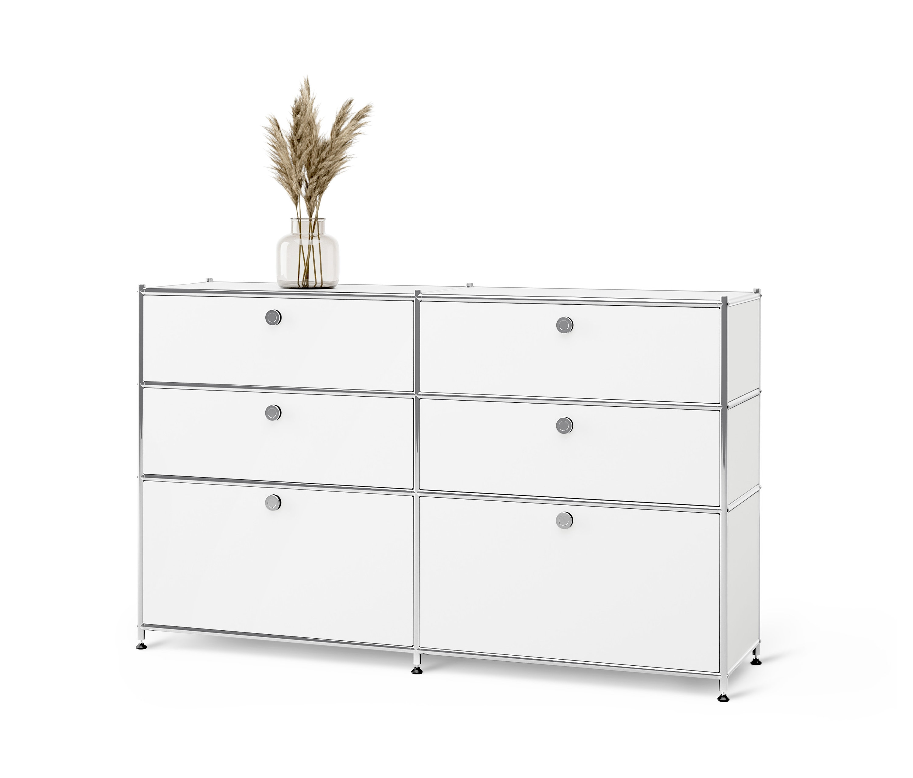 Tchibo - Kommode Metall »Cn3« mit 6 Schubladen - 152x40x84,5cm - chrom - Stahl / Aluminium / Kunststoff