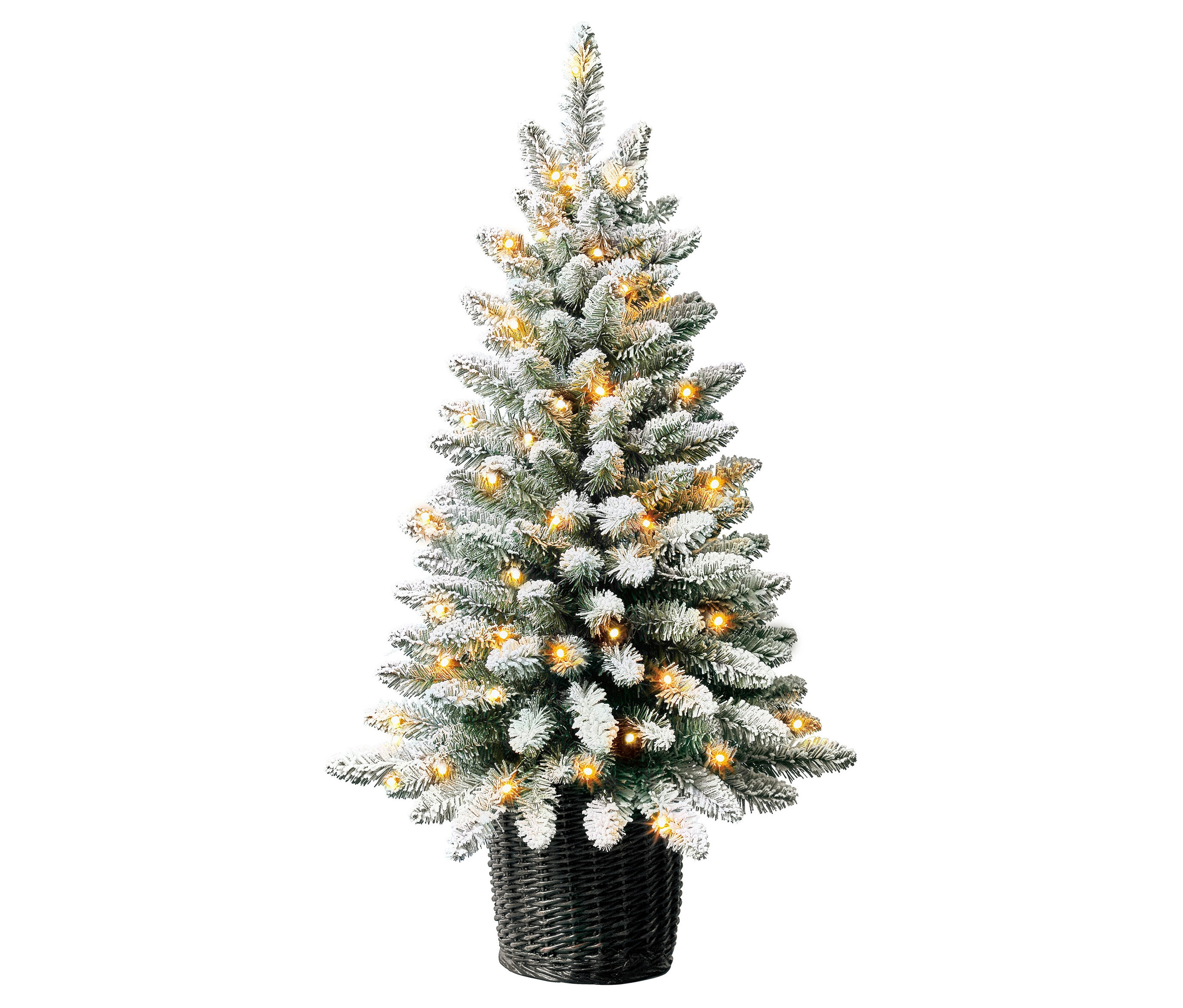 Tchibo - LED-Weihnachtsbaum mit geflochtenem Übertopf - dunkelbraun