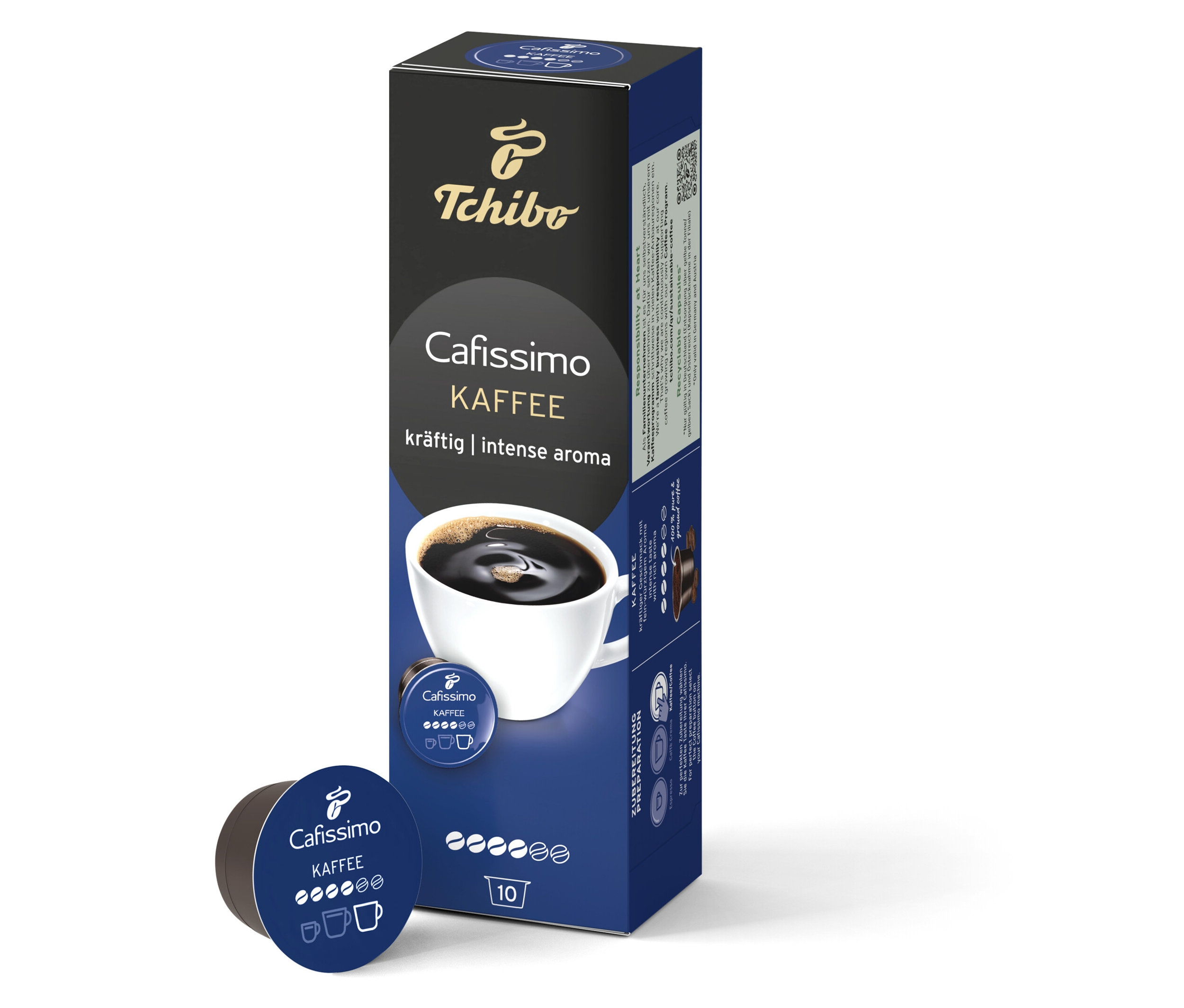 Cafissimo Kaffee kräftig - 10 Kapseln - Intensität: 4/6