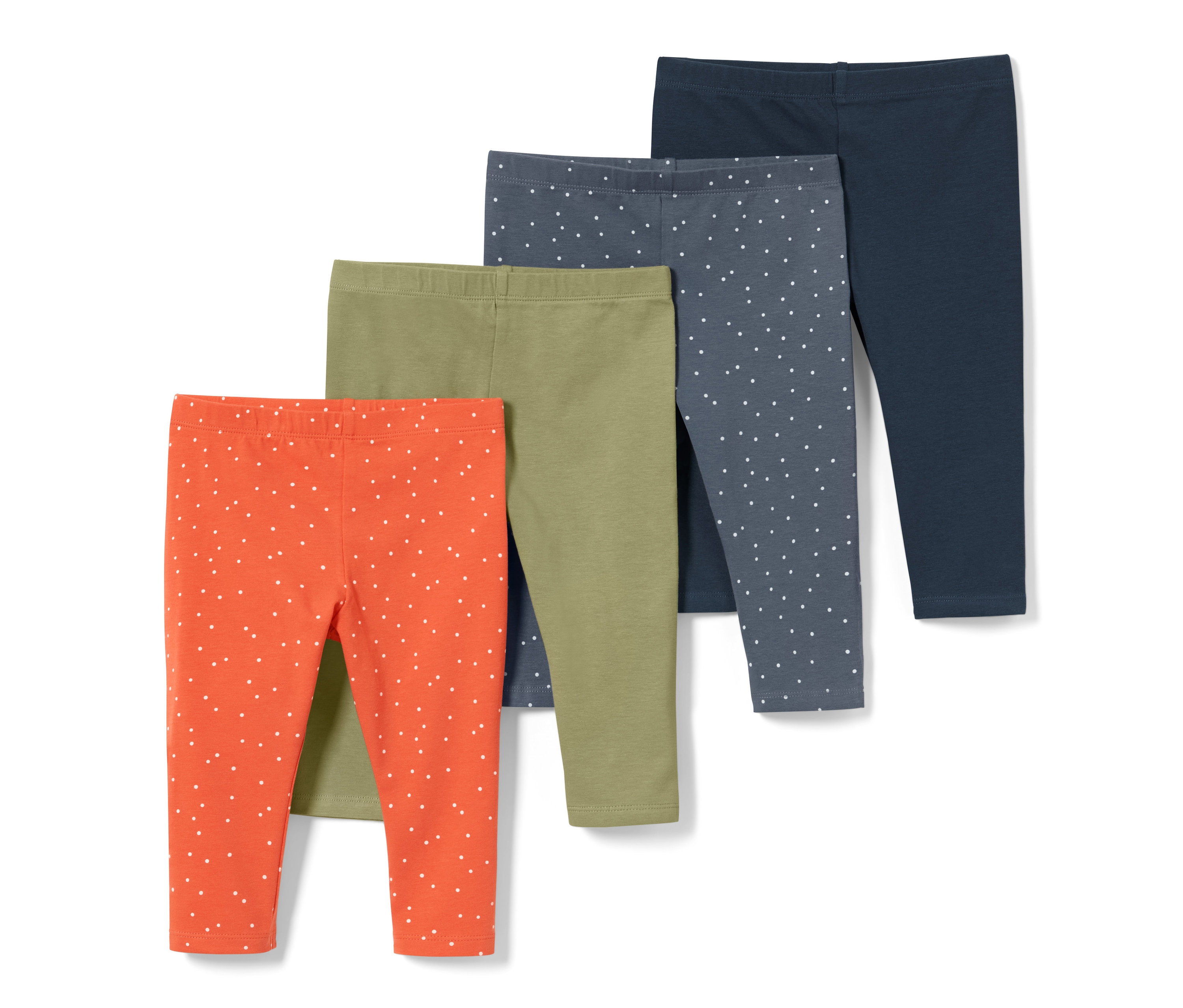 Tchibo - 4 Baby-und-Kleinkinder-Leggings in 3/4-Länge - Baby - Gr. 62/68 - dunkelblau/gepunktet