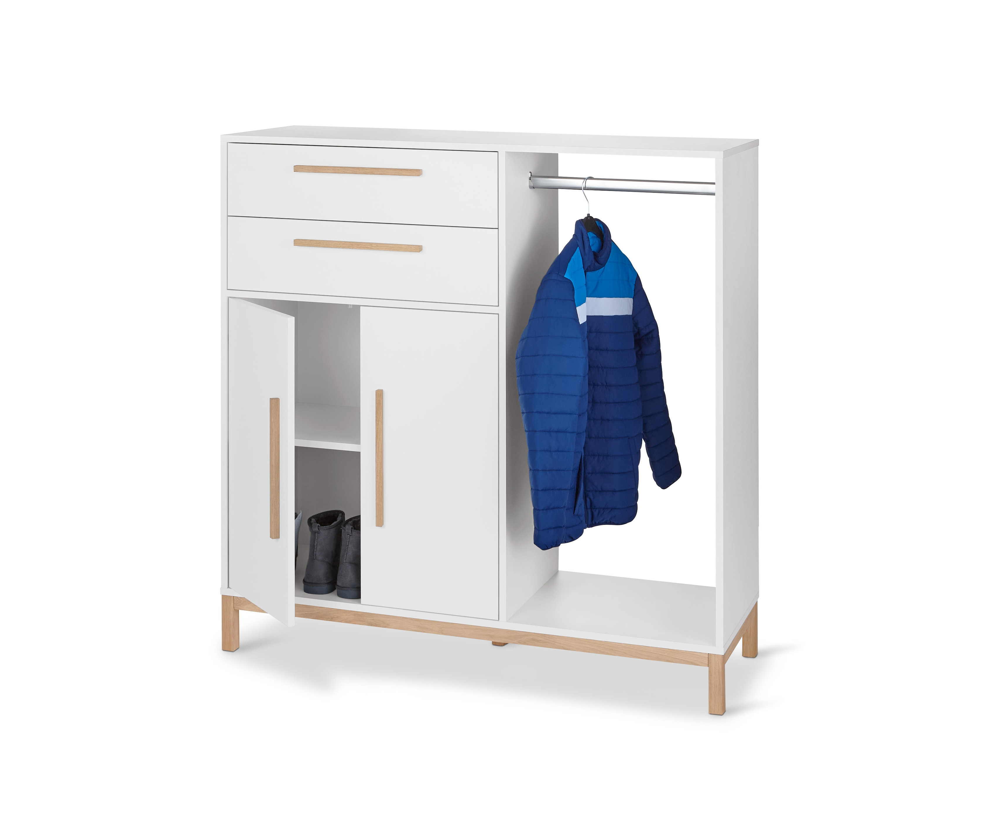 Tchibo - Kommode »Eklund« mit Ankleide - 120x42x122cm - braun - Holz / Eichenholz / Metall