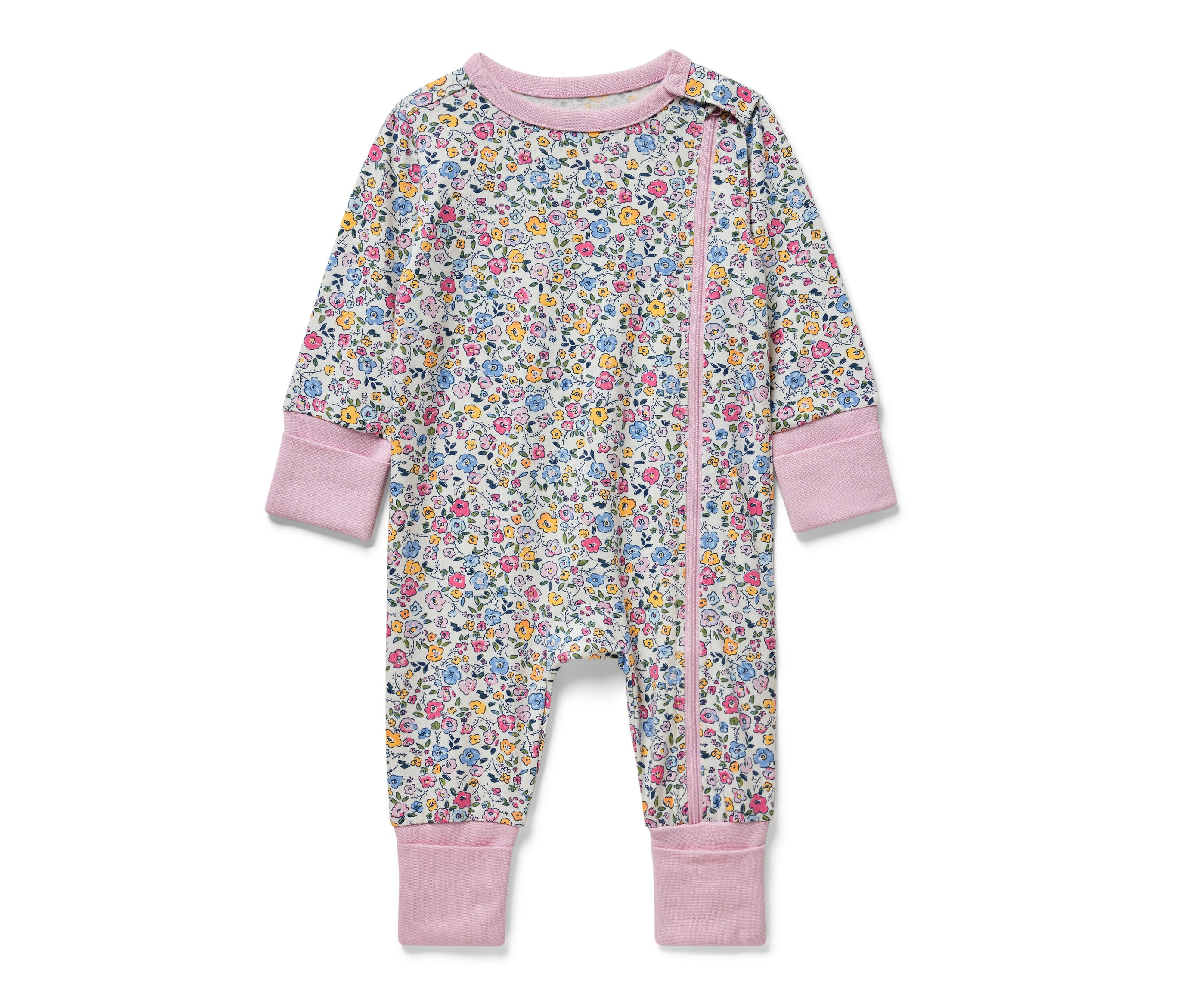 Tchibo - Baby-Pyjama - Baby - Gr. 74/80 - rosa/geblümt