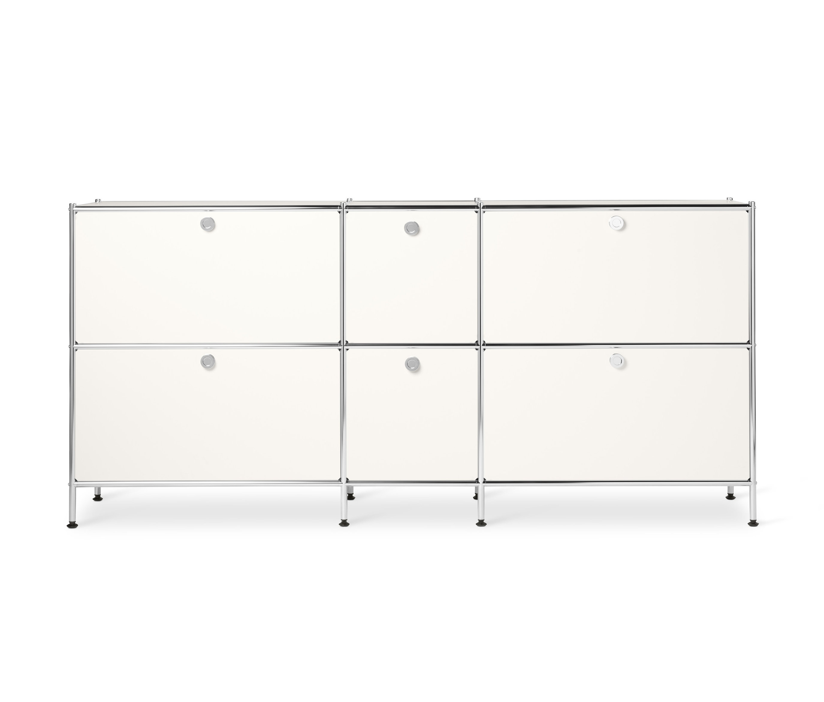 Tchibo - Sideboard Metall »Cn3« groß mit 6 Klappenfächern - 190x40x89,5cm - chrom - Stahl / Aluminium / Kunststoff