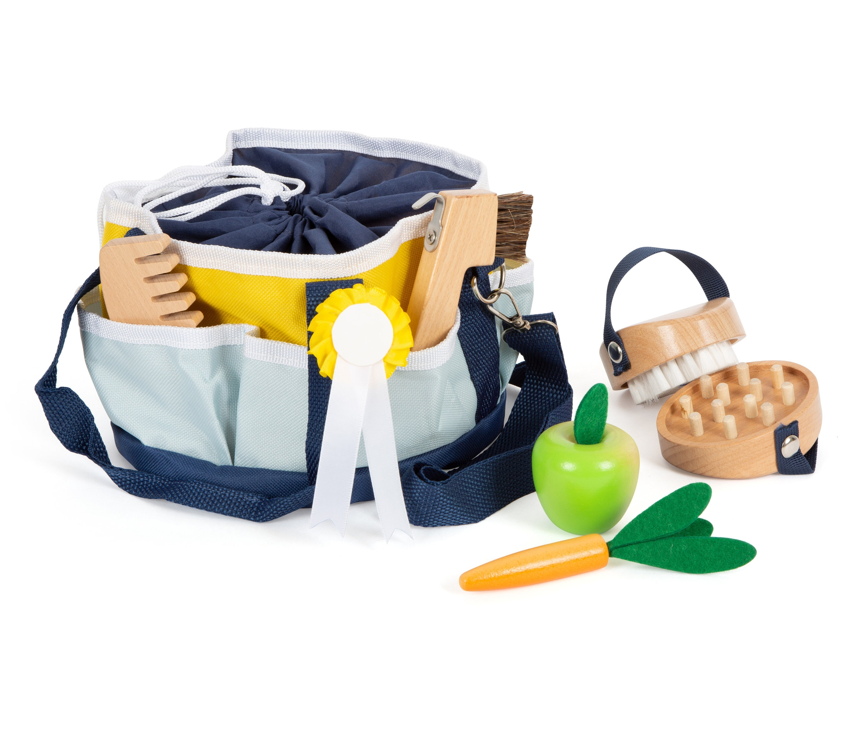 small foot Spielzeug-Pferdepflege-Set mit Tasche - blau