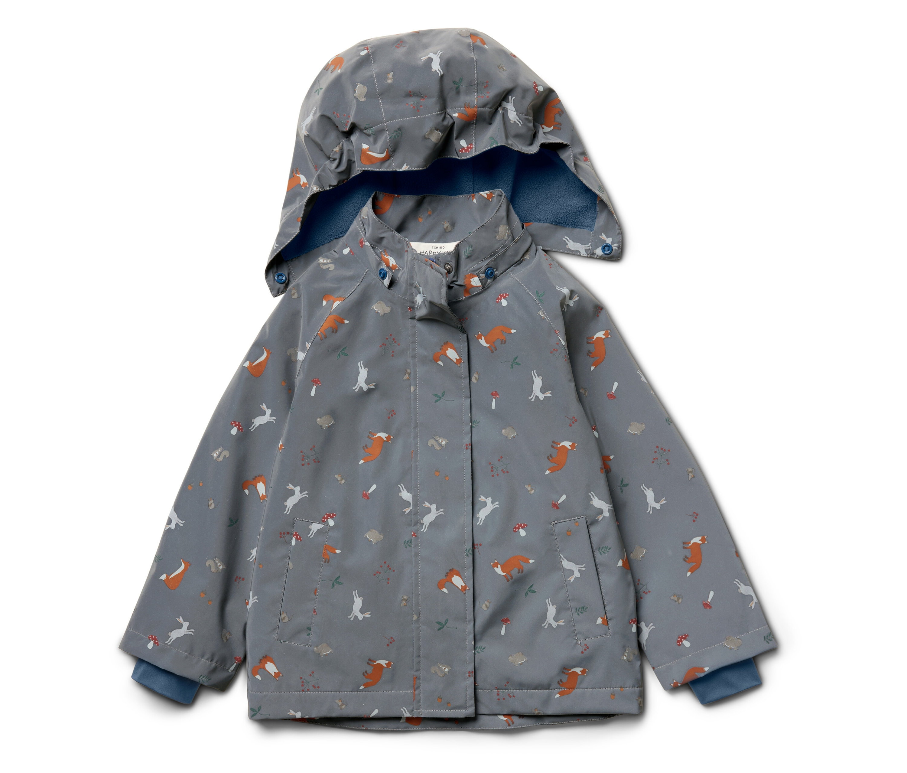 Tchibo - Kinder-Thermo-Regenjacke mit reflektierenden Elementen - Baby - Gr. 74/80 - silber/print