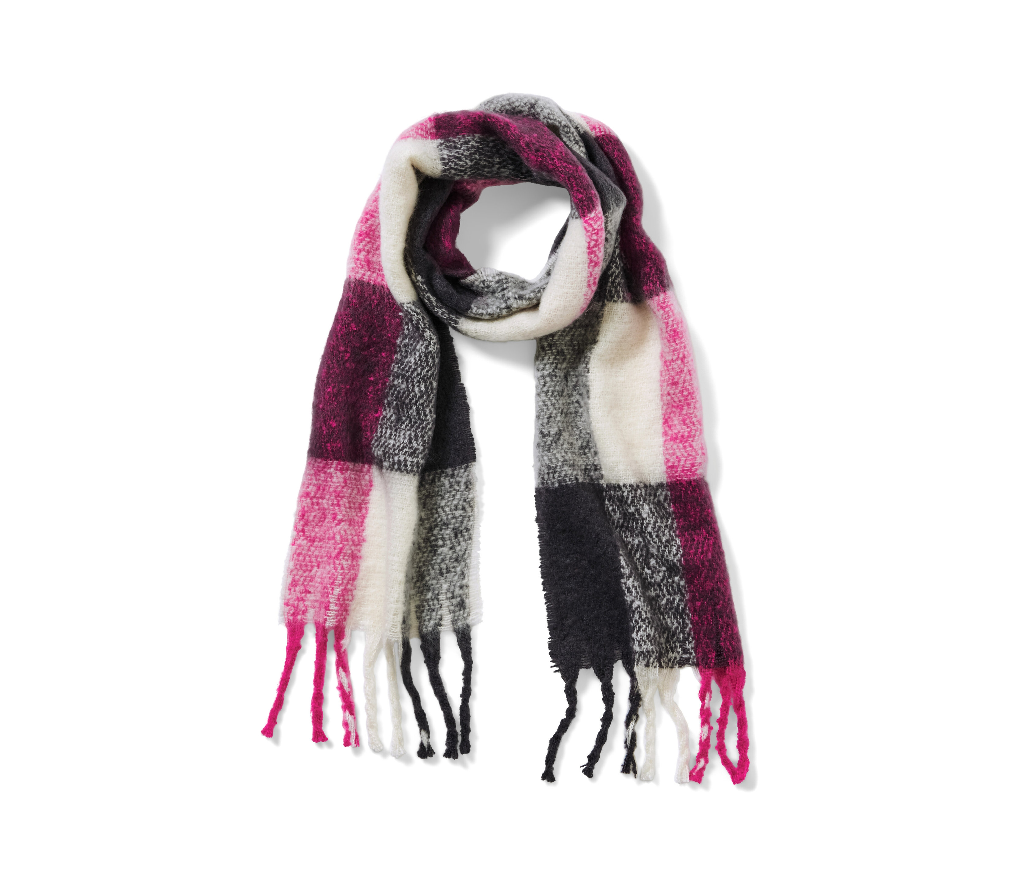 Tchibo - Karierter Webschal - weiß