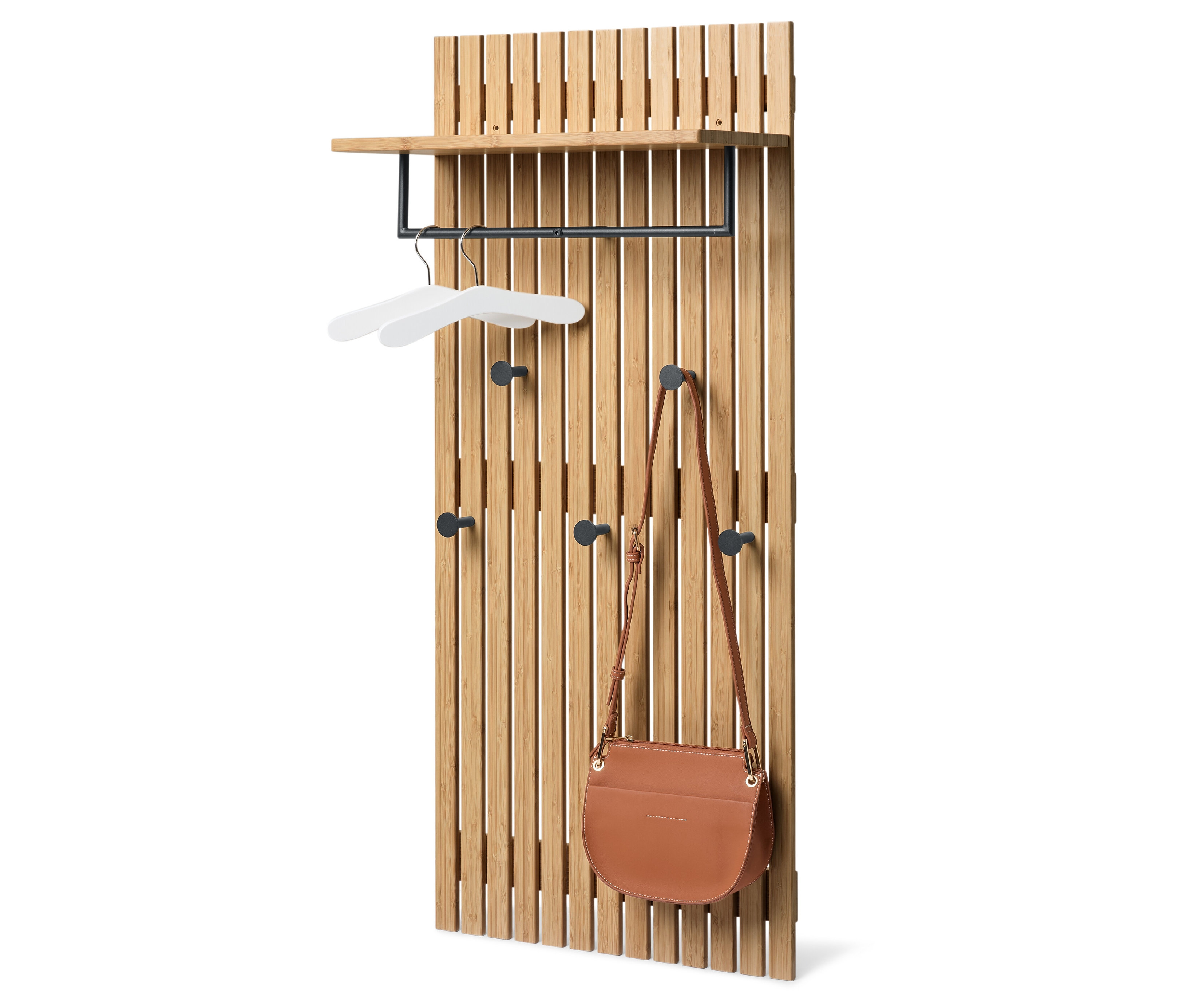 Tchibo - Garderobe »Holt« aus Bambus mit Lamellenelementen - 48,5x25,2x110cm - naturfarben - Bambusholz / Stahl
