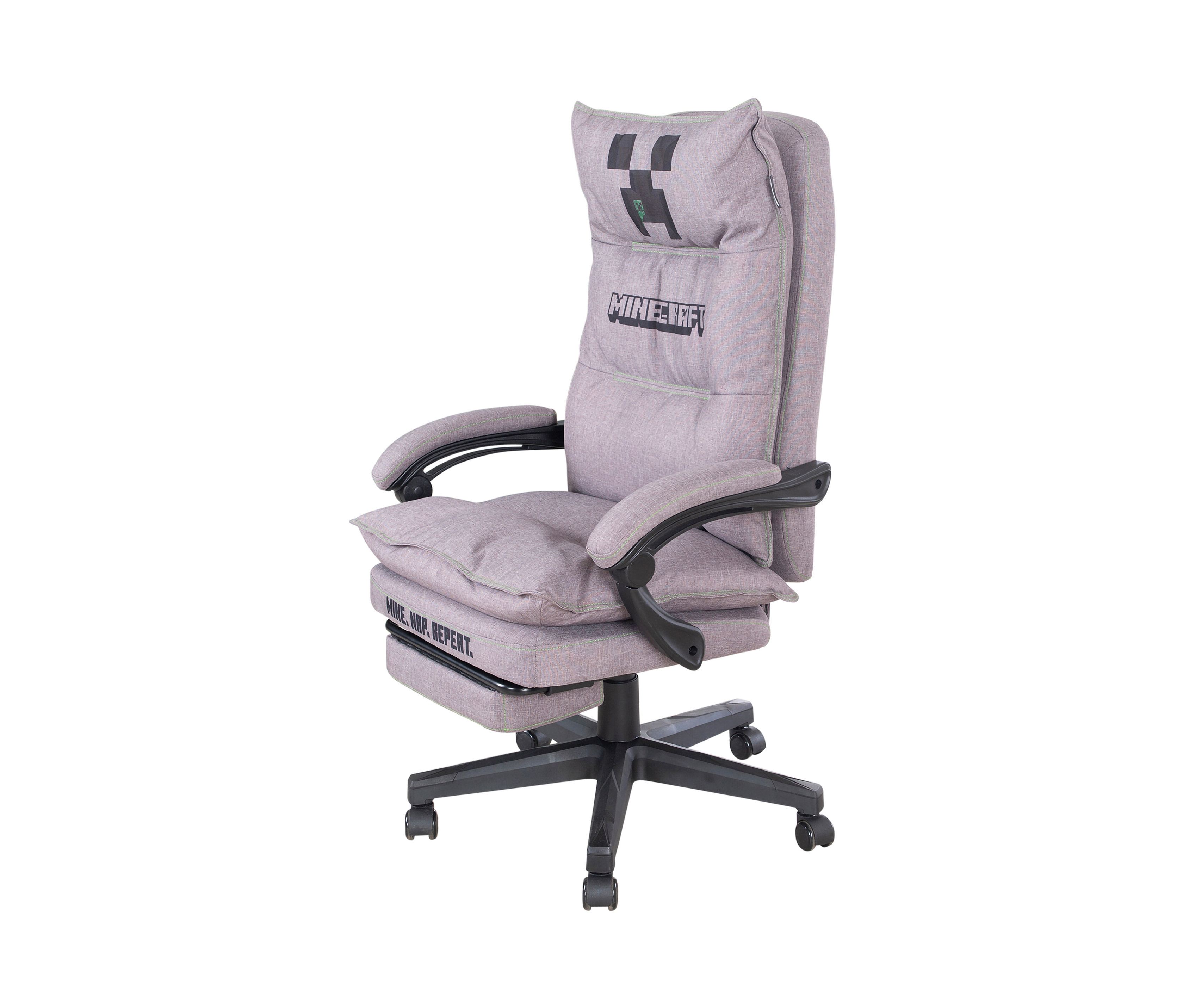 roba Minecraft Gaming-Stuhl - 80,5x70,5x116cm - schwarz - Polyester / Schaumstoff / Kunststoff