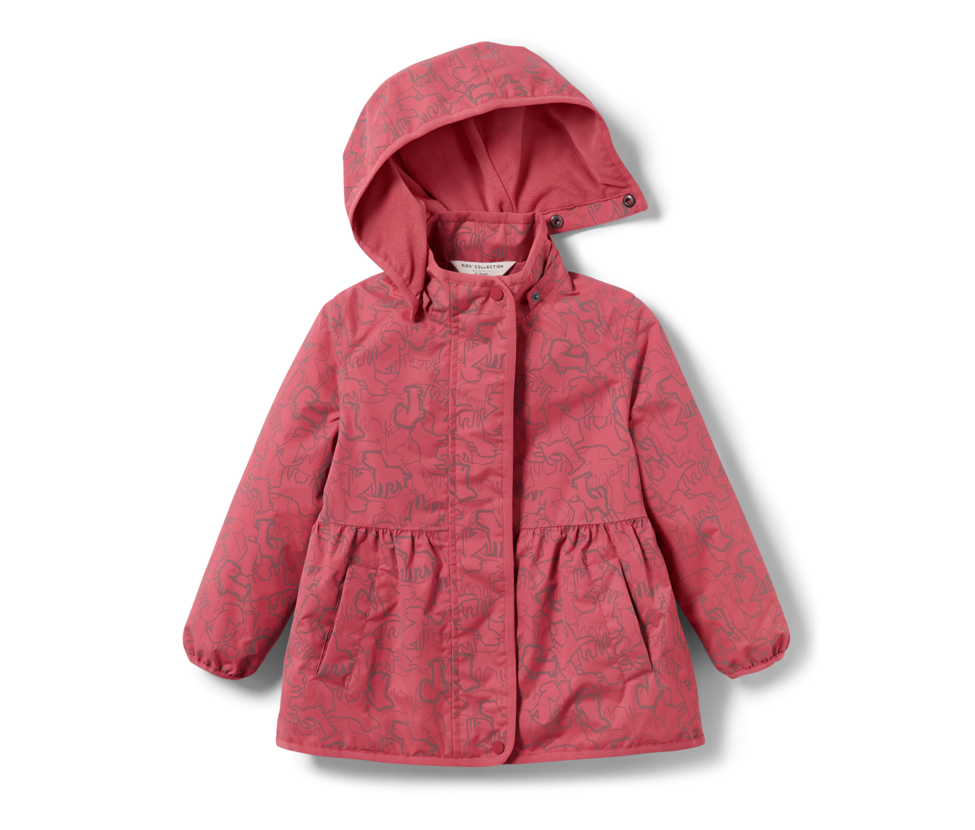 Tchibo - Kinder-Thermo-Regenjacke mit reflektierenden Elementen - Mädchen - Gr. 110/116 - silber/print