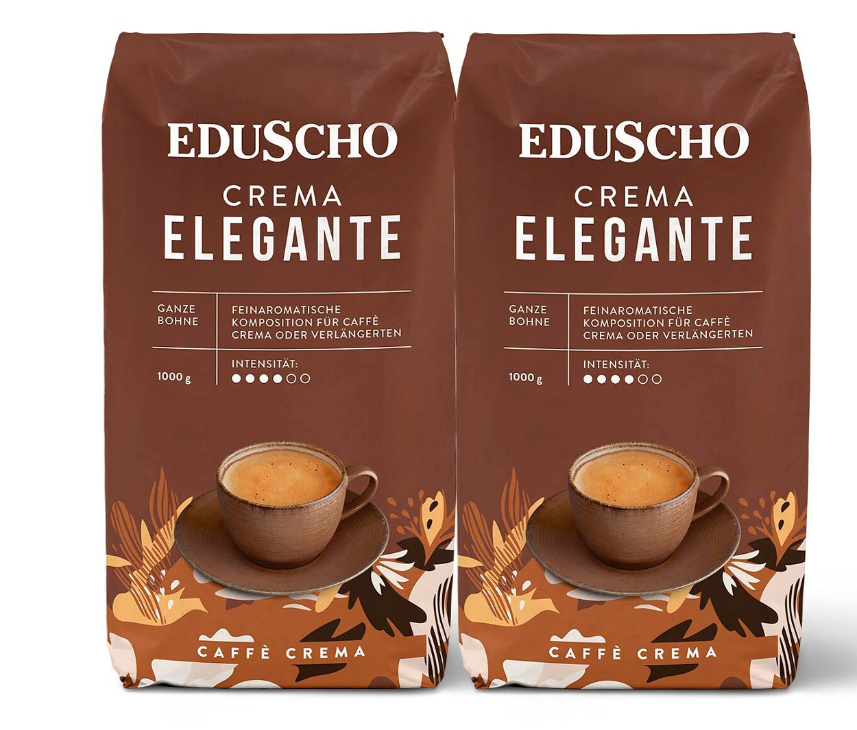 Eduscho Crema Elegante – 2x 1kg Ganze Bohne - Intensität: 4/6
