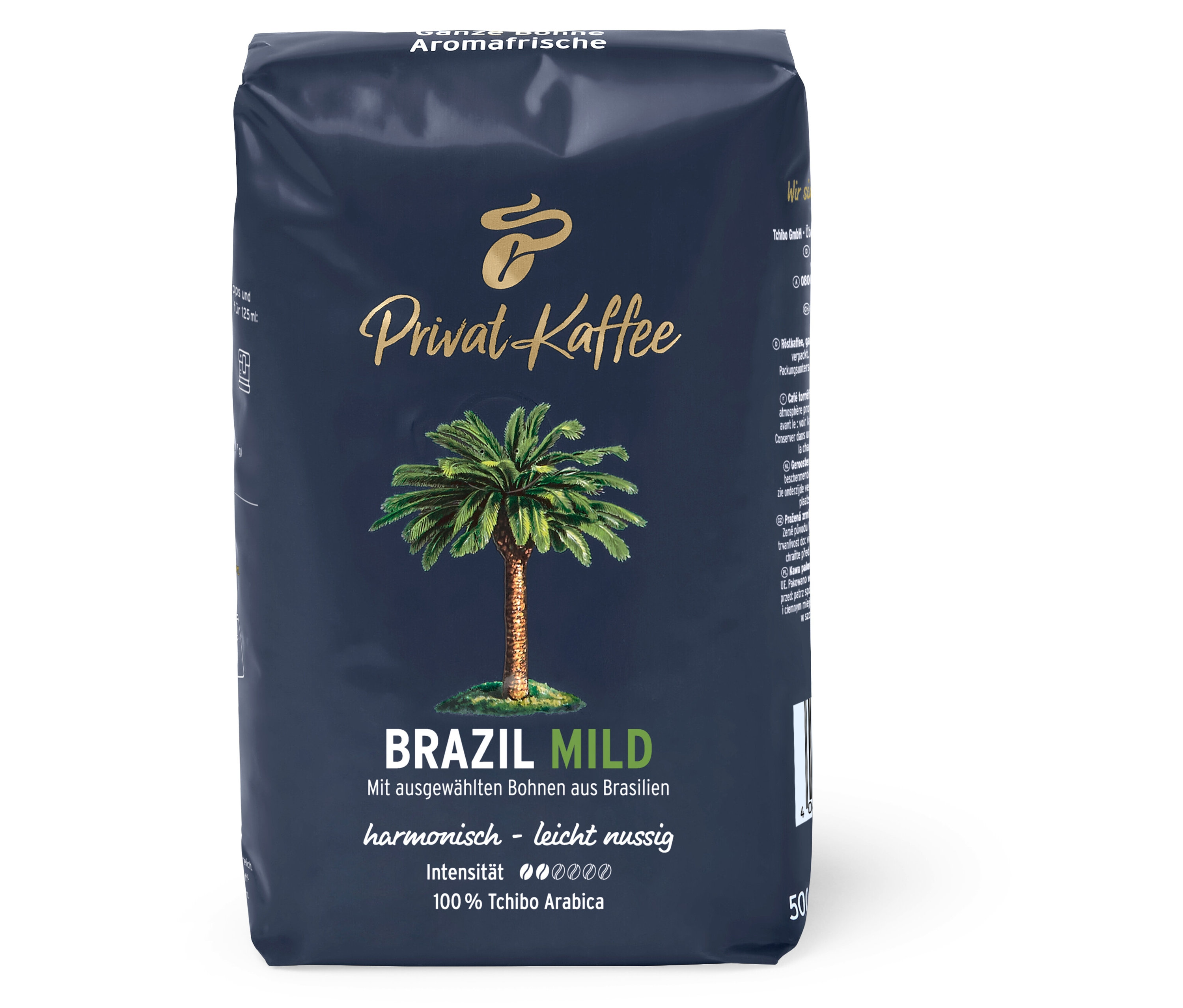 Tchibo - Privat Kaffee Brazil Mild - 500g Ganze Bohne - Intensität: 2/6