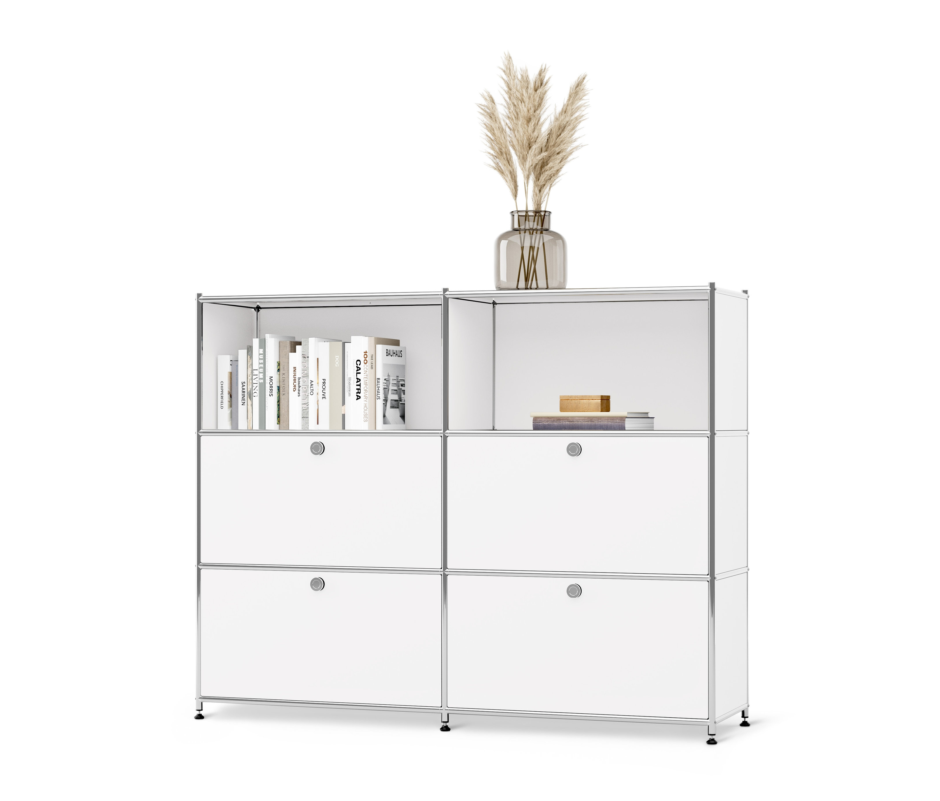 Tchibo - Kommode Metall »Cn3« mit versetzbaren Klappenfächern - 152x40x120,5cm - chrom - Stahl / Stahl / Aluminium