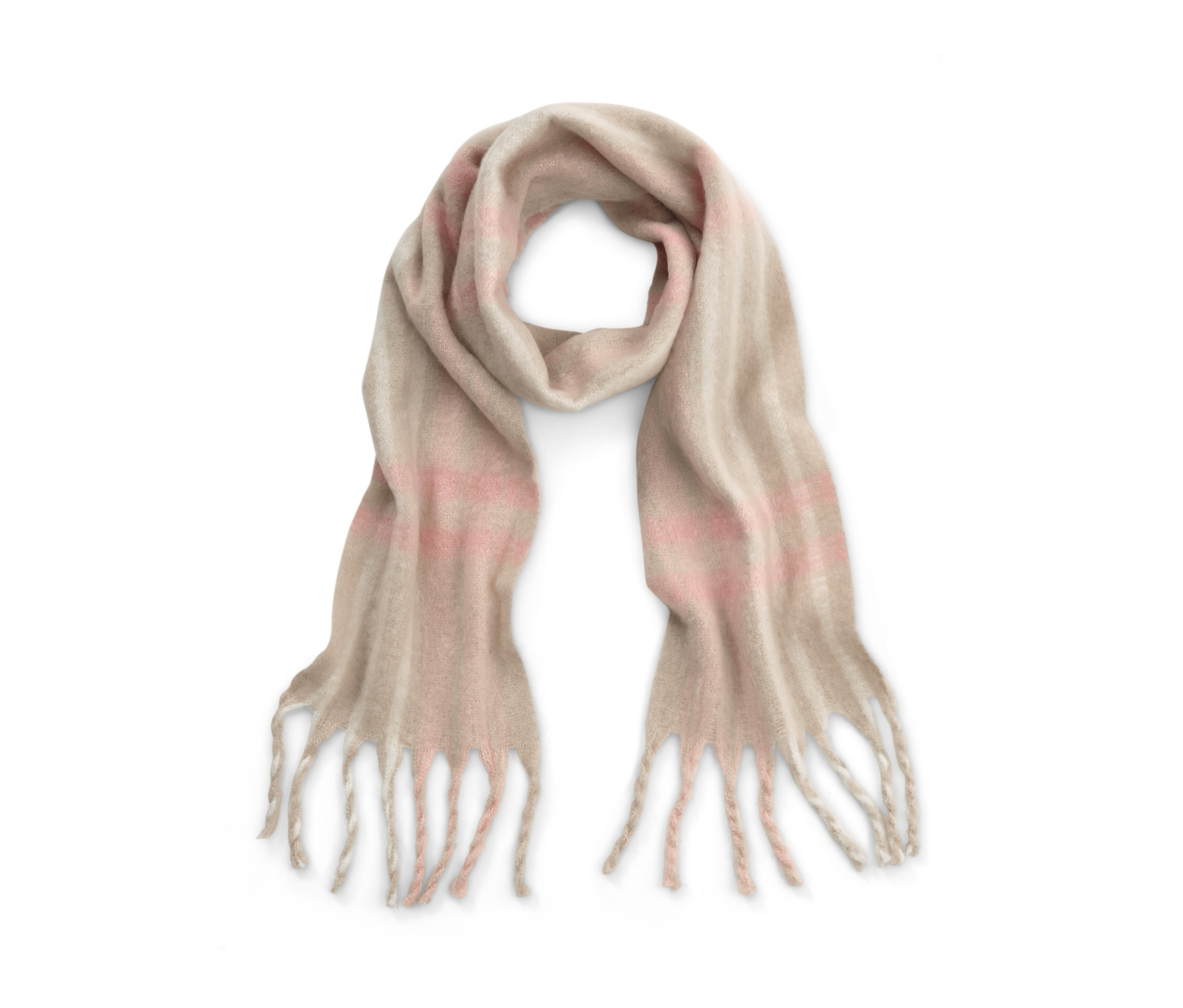 Tchibo - Karierter Webschal - creme