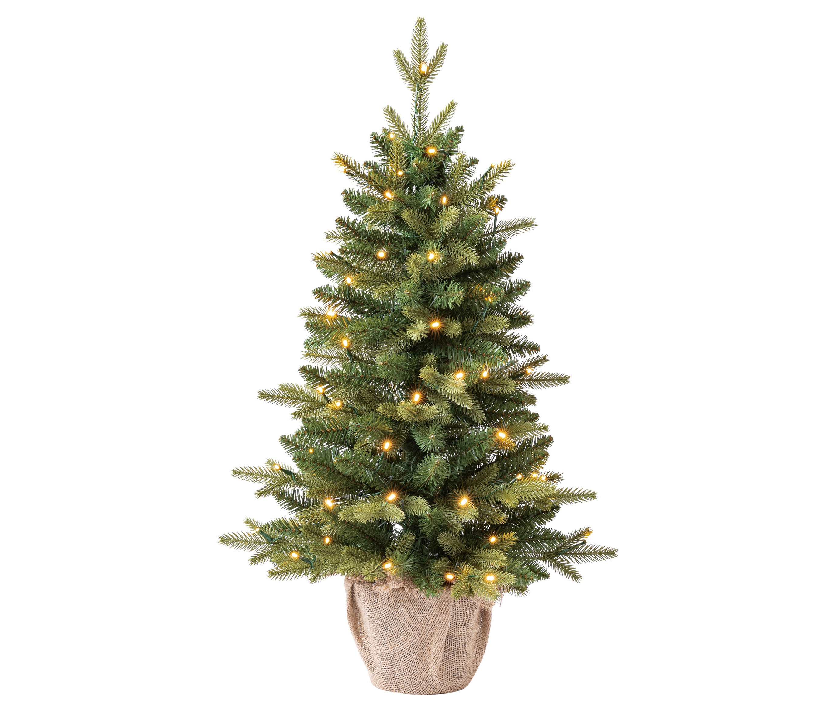Tchibo - LED-Weihnachtsbaum mit Übertopf »Aspen« - 77x23x27cm - beige - Polyvinylchlorid / Polyethylen / Metall