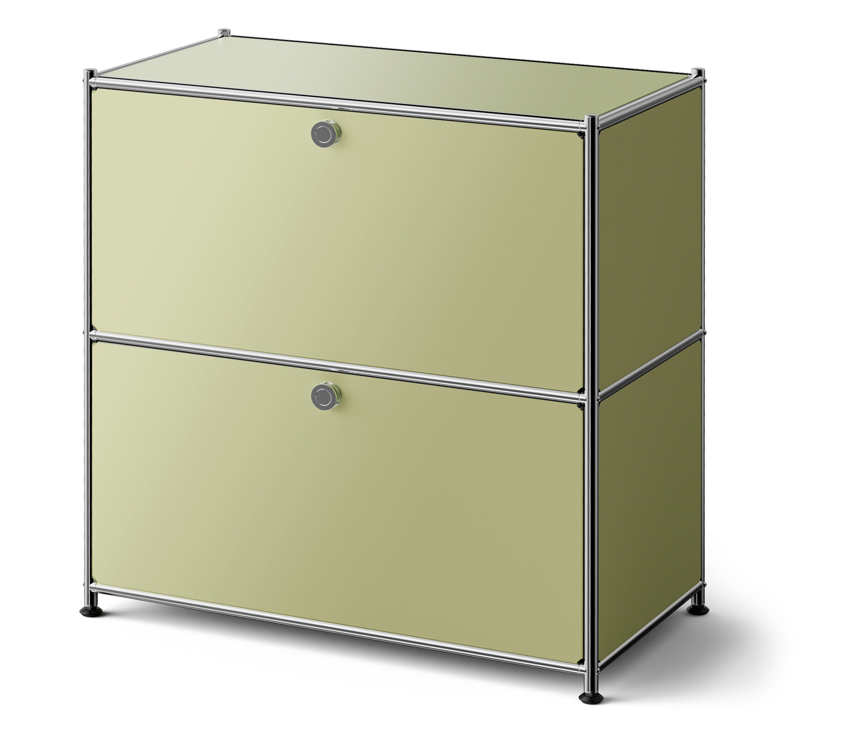 Tchibo - Niedrige Metall-Kommode »Cn3« mit Klappenfächern - 77x40x82,5cm - chrom - Stahl / Aluminium / Kunststoff