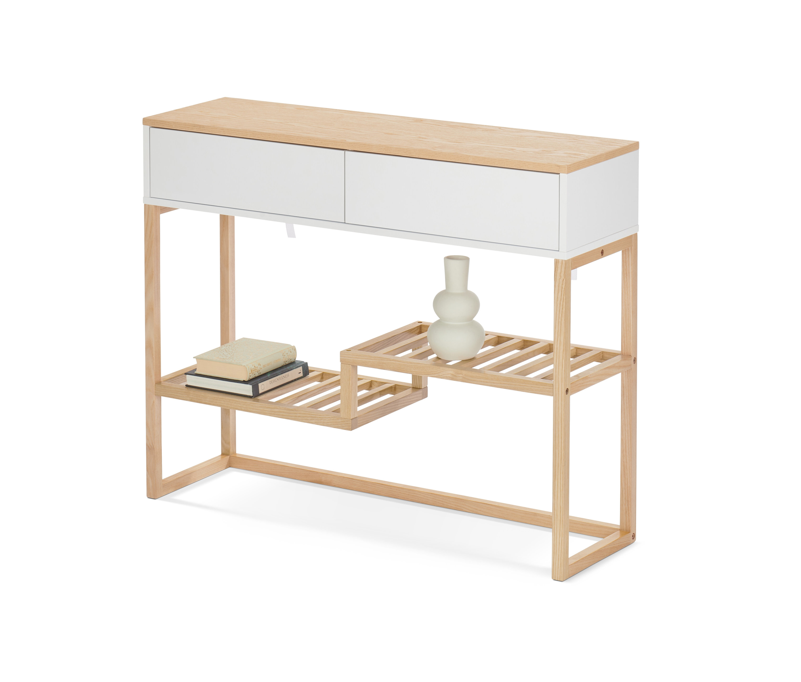 Tchibo - Konsole mit Schubladen - 100x30x81cm - braun - Holz / Eschenholzfurnier / Eschen-Massivholz