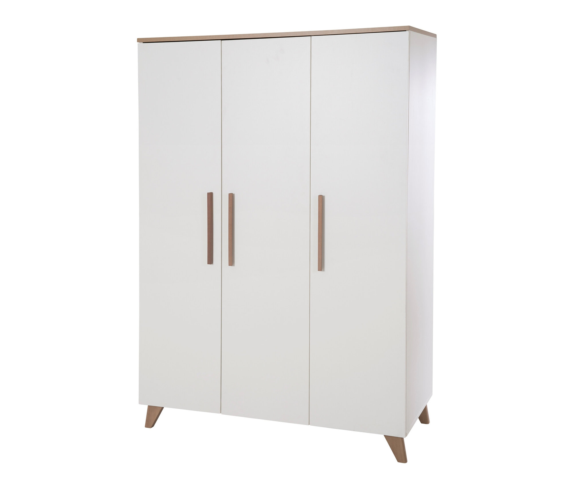 roba 3-türiger Kleiderschrank »Ole« - 118x52x190cm - weiß - Holz / Holz