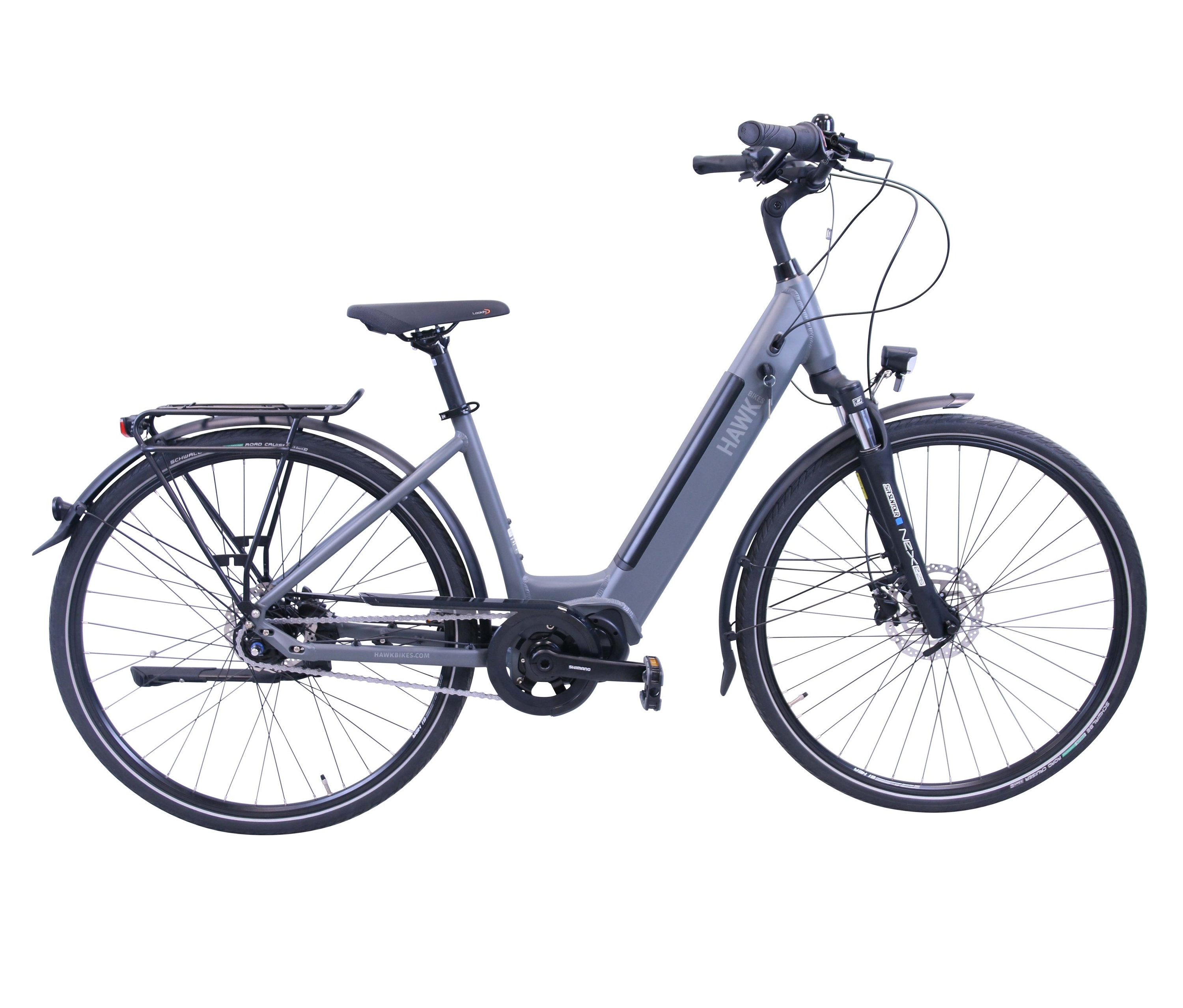 Hawk Bikes E-Bike Damen »eCity Wave Integrated Lady Steps« - grau