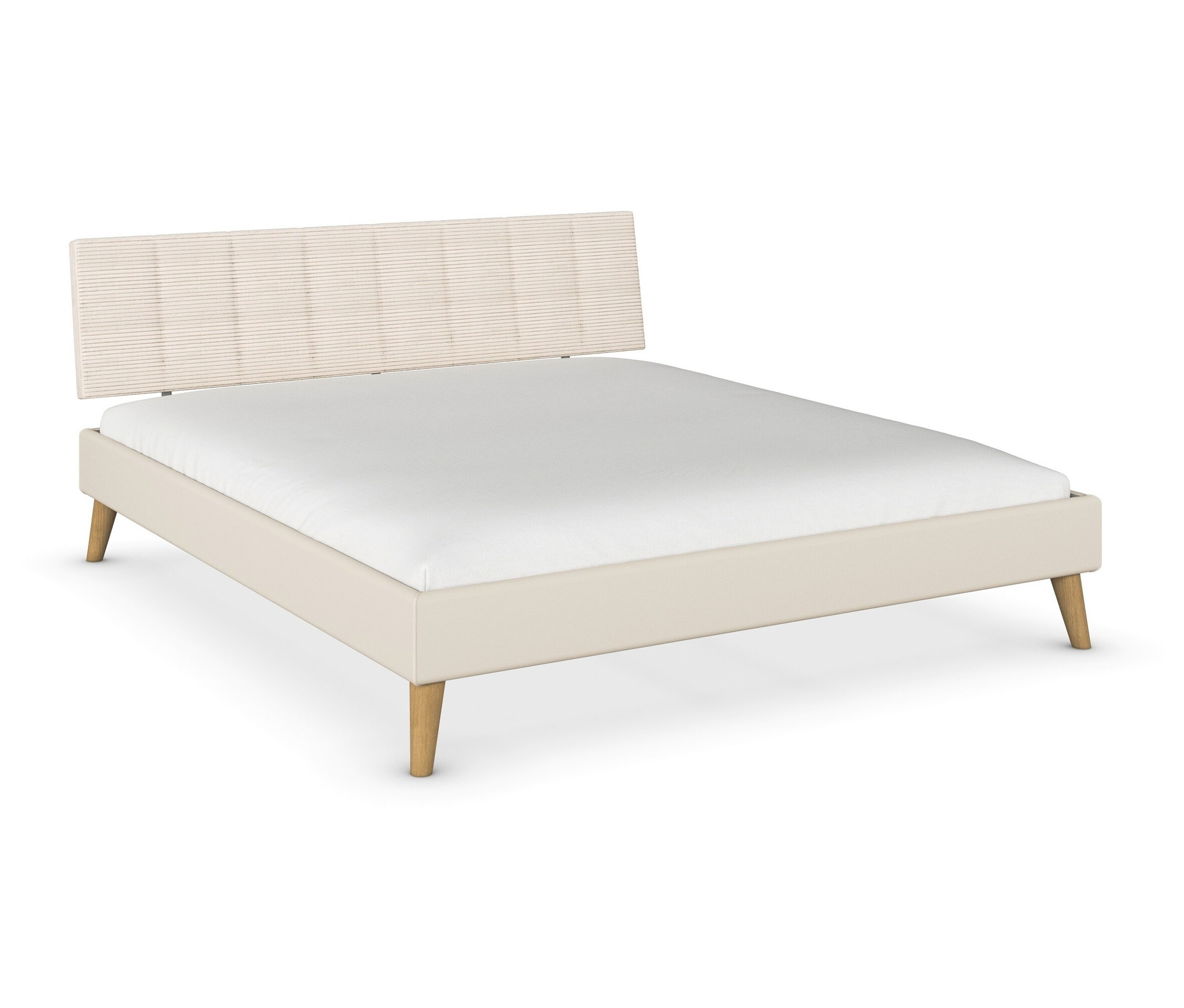 rauch Bett »Mavi-Extra« mit Polsterkopfteil - 187x216x90cm - beige - Holz / Holz / Eichenholz