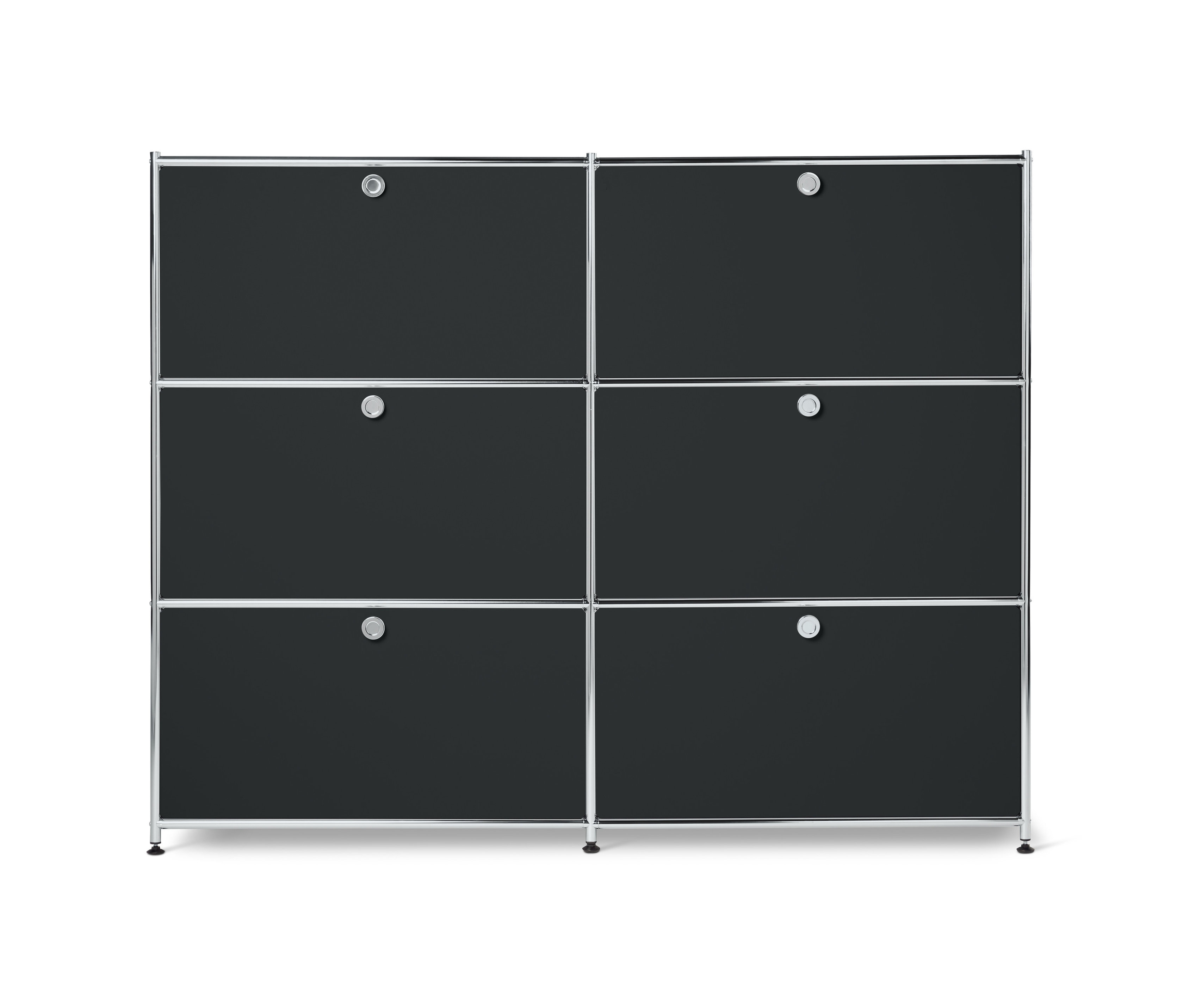 Tchibo - Kommode Metall »Cn3« mit 6 Klappenfächern - 152x40x120,5cm - schwarz - Stahl / Aluminium / Kunststoff
