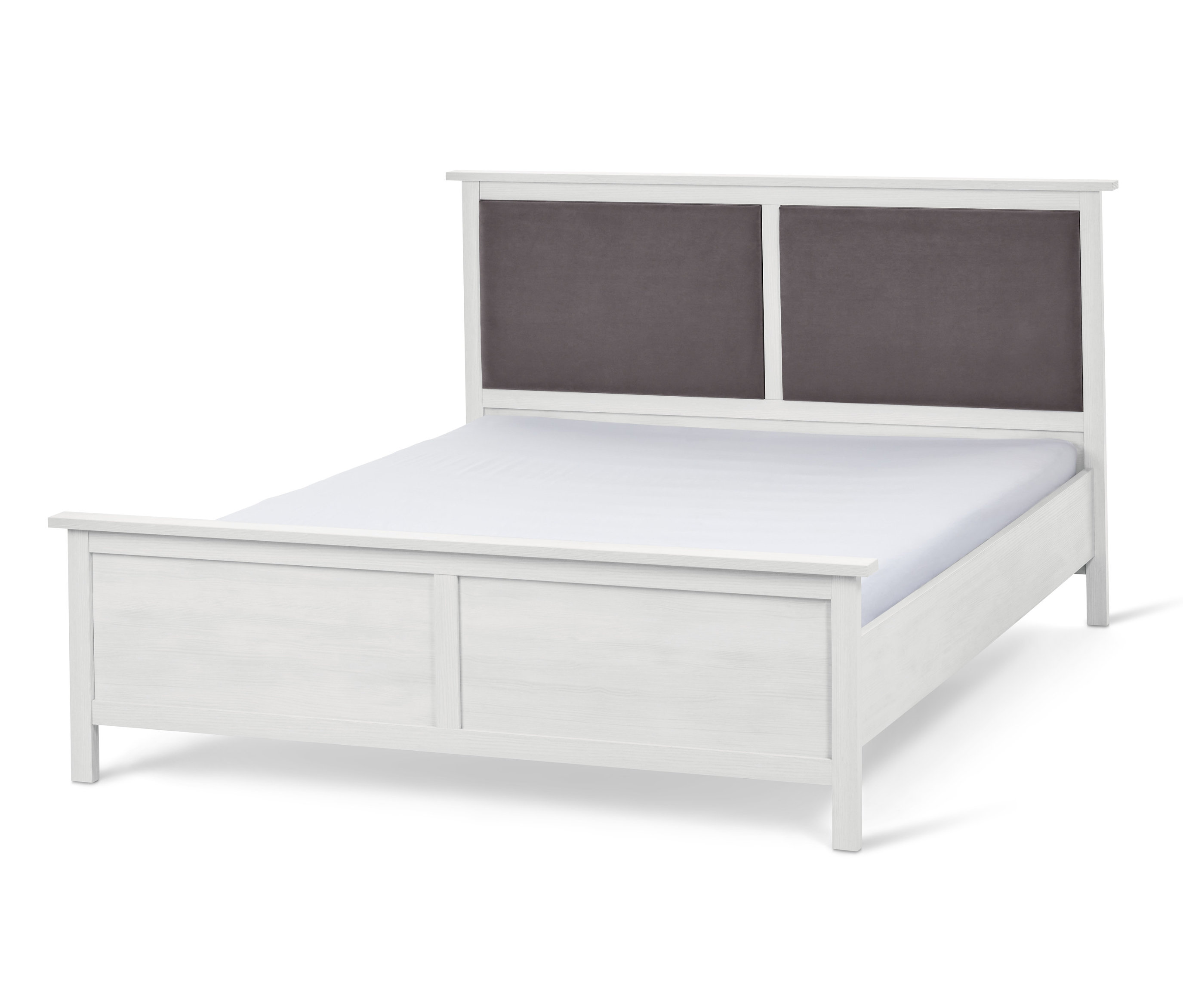 Tchibo - Bett mit gepolstertem Kopfteil - 177,5x210,5x109cm - weiß - Holz / Polyester / Polyamid