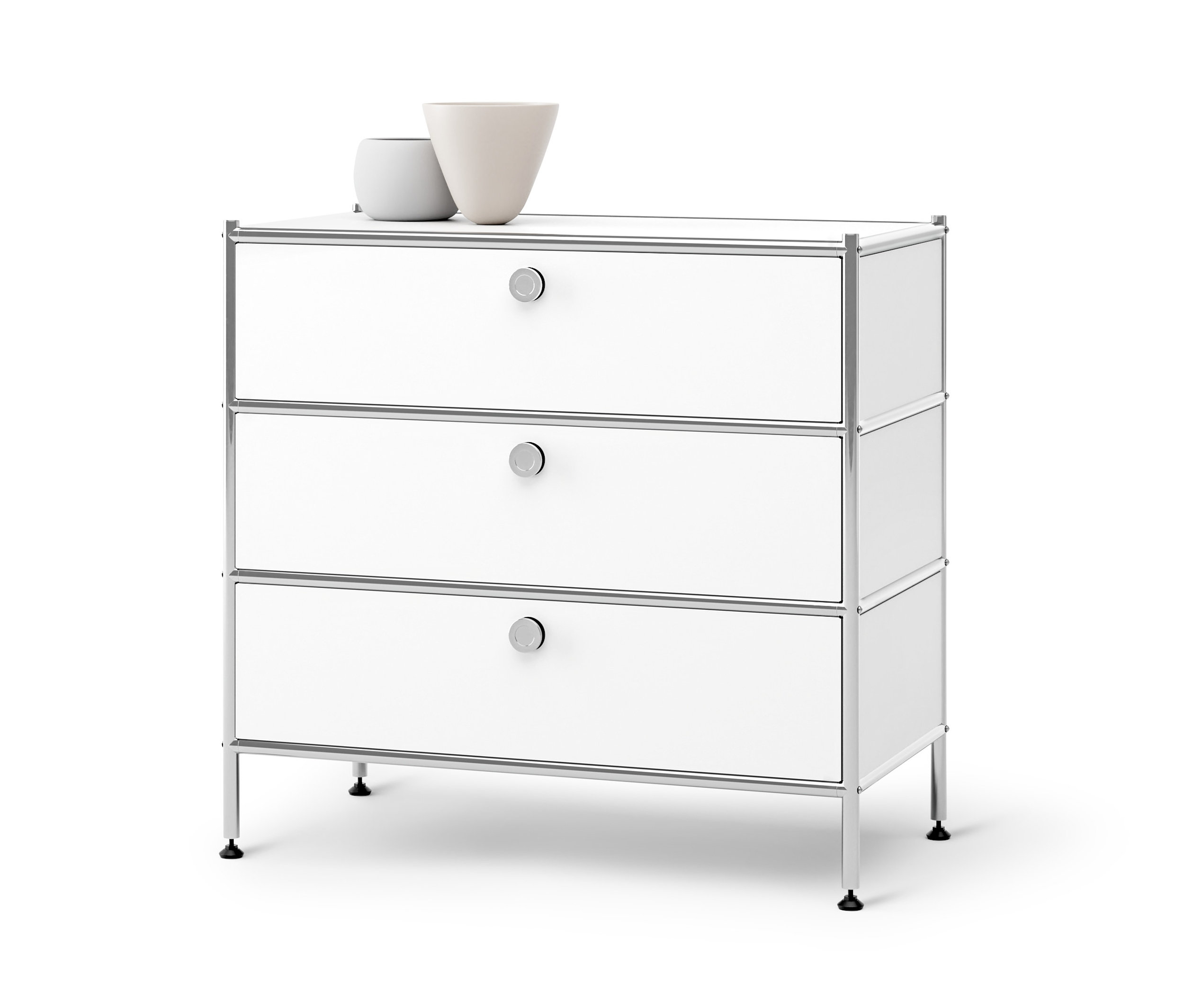 Tchibo - Kommode Metall »Cn3« mit 3 Schubladen - 77x40x73,5cm - chrom - Stahl / Aluminium / Kunststoff