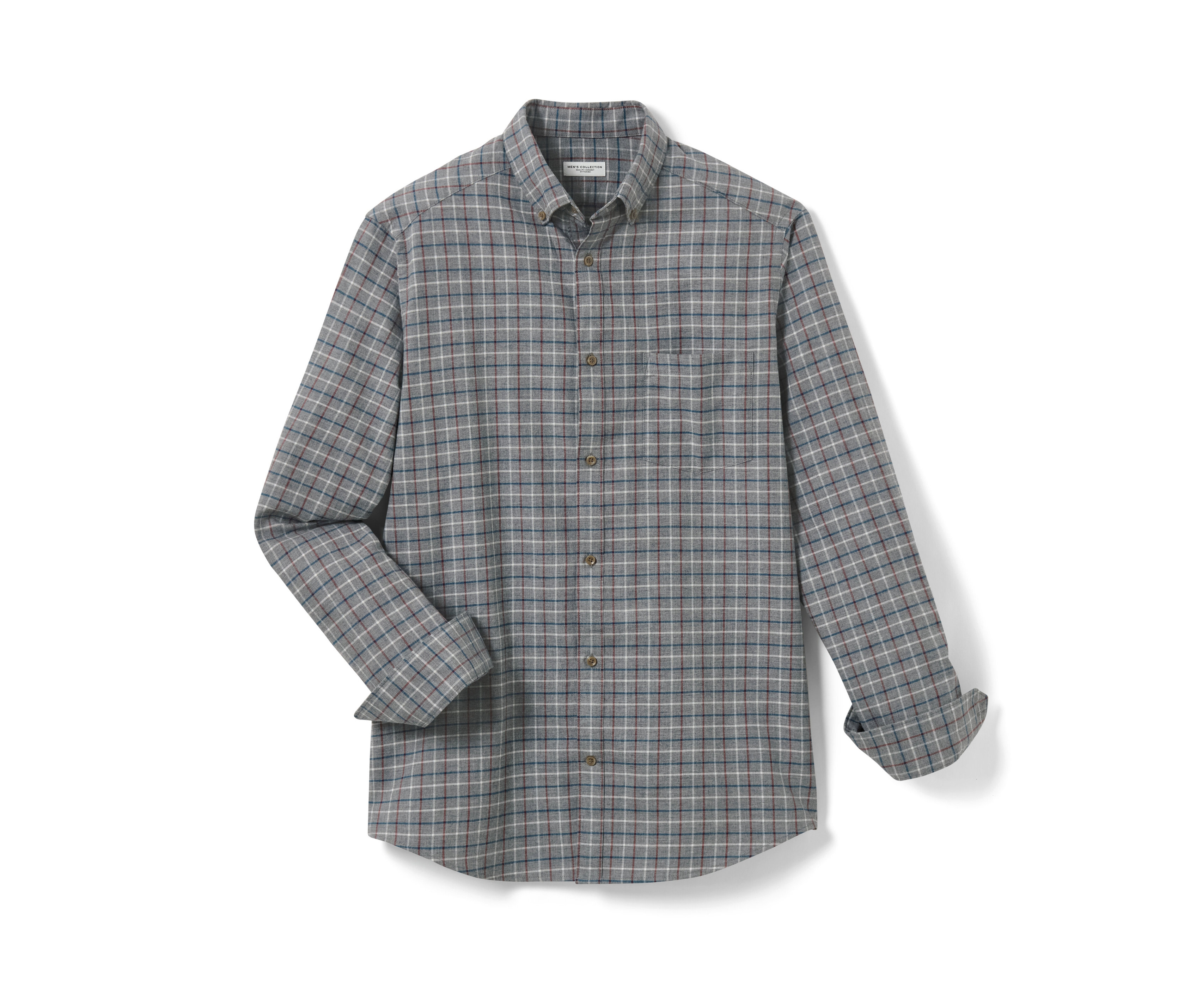 Tchibo - Flanell-Hemd - Herren - Gr. M - hellgrau/kariert