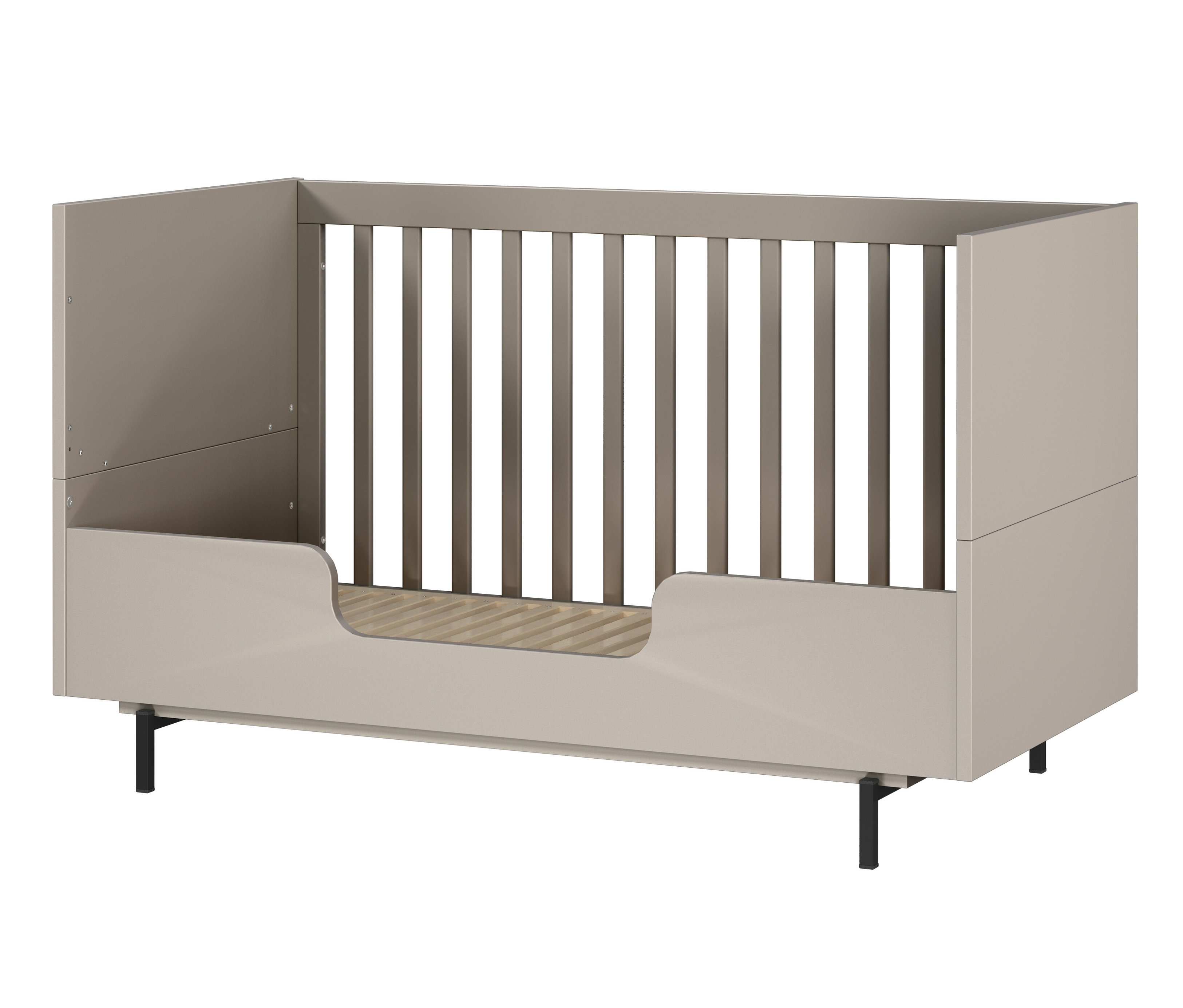 Tchibo - Kinderbett »Tomino« mit hoher Umbauseite - 144x75x87cm - grau - Holz