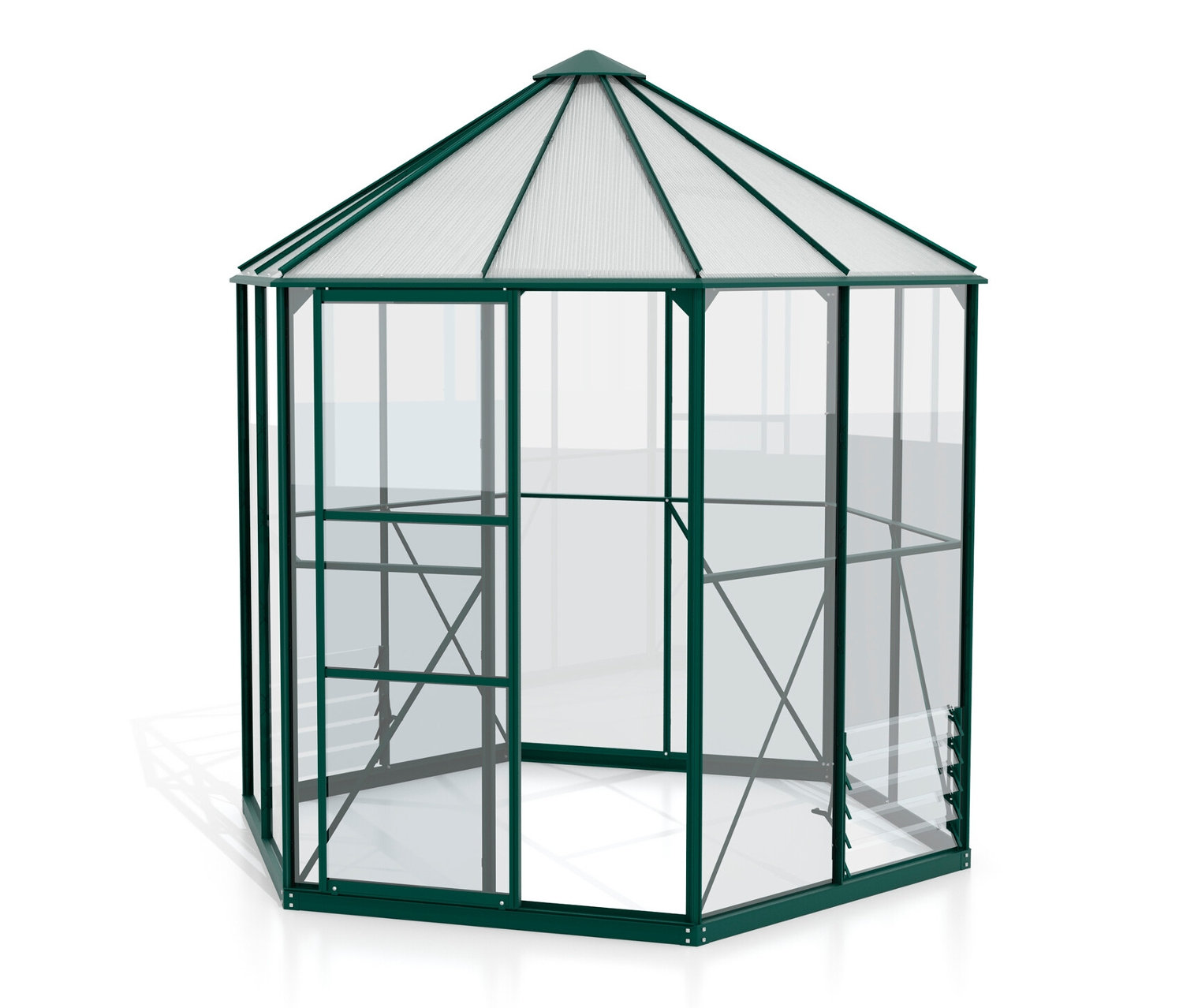 Vitavia Gewächshaus Pavillon 4 - 253x221x263cm - smaragdgrün - Aluminium / Glas / Glas