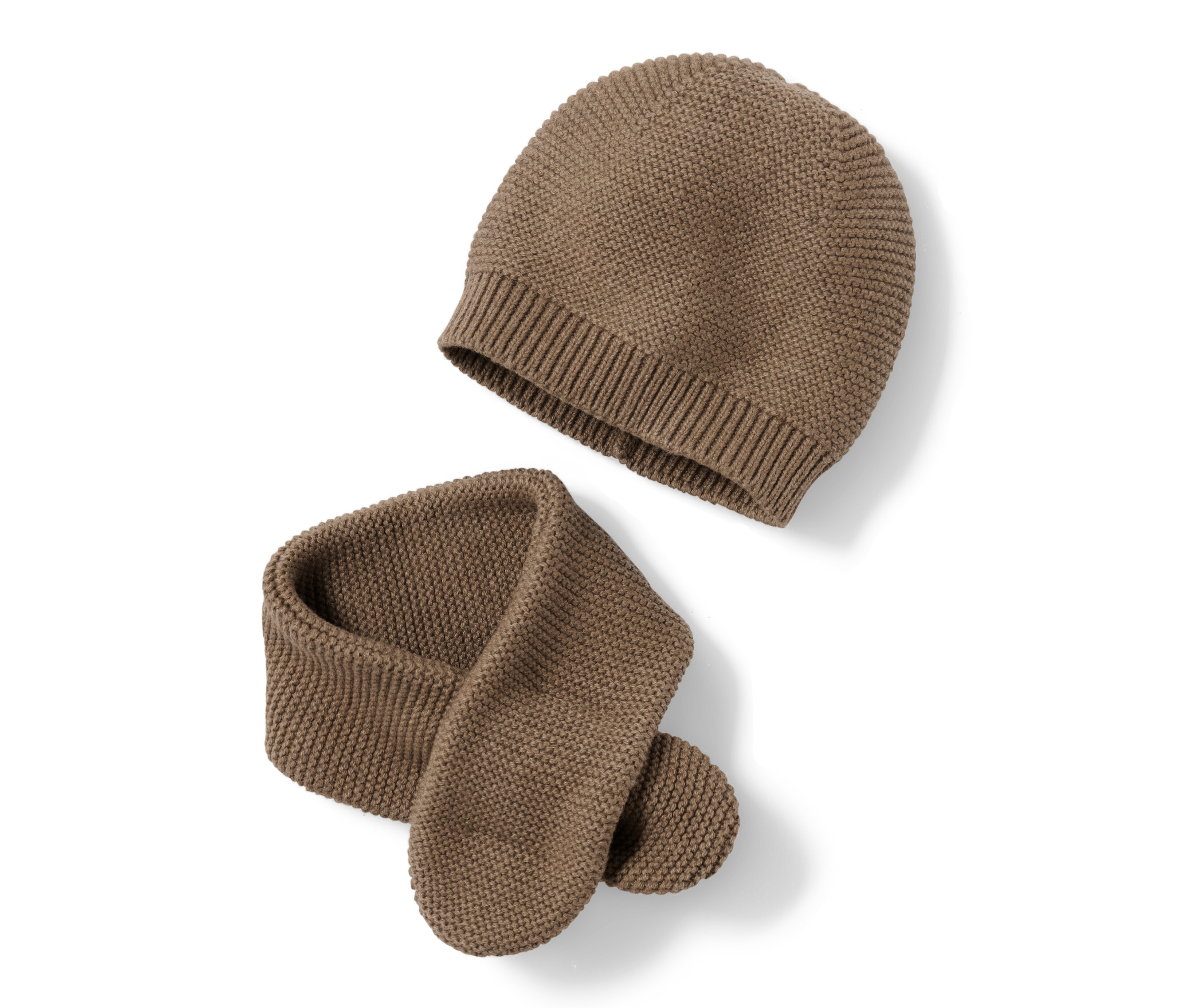 Tchibo - Strickmütze und -schal - Gr. 45-48 - braun