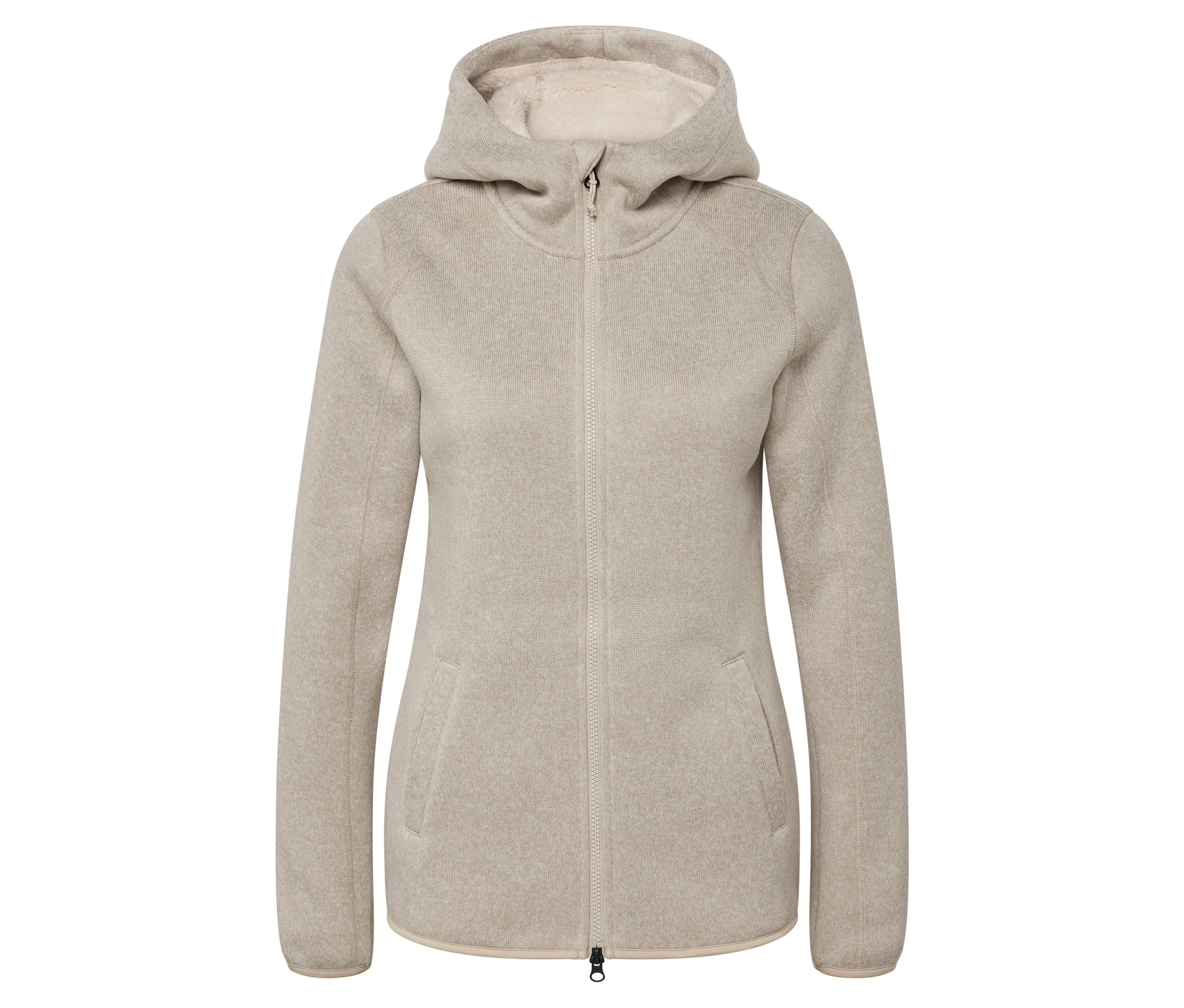 Tchibo - Kapuzen-Strickfleece-Jacke - Damen - Gr. XL - creme