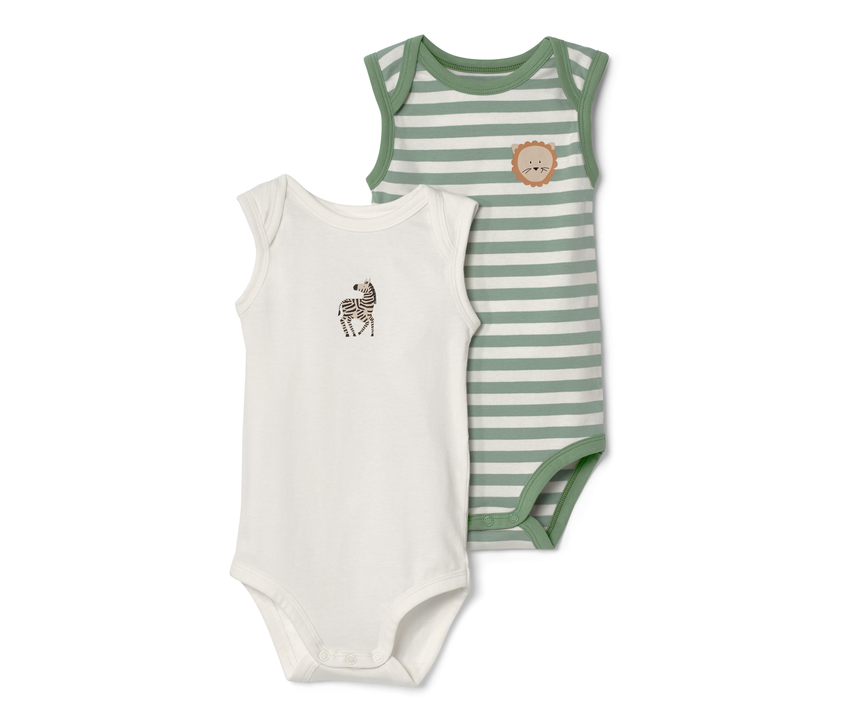 Tchibo - 2 Baby-Bodys mit Mitwachsfunktion - Baby - Gr. 62/68 - weiß/print