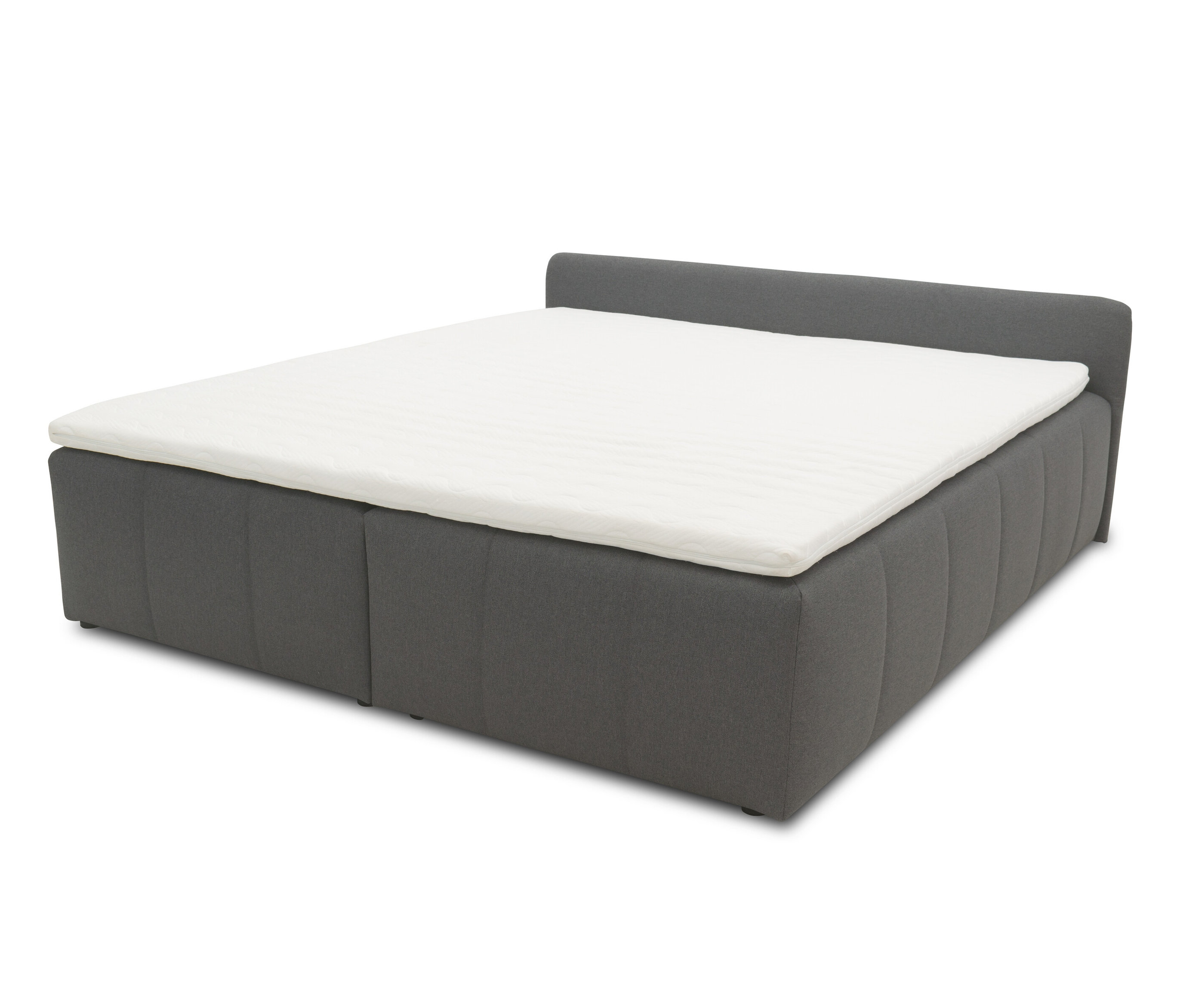Domo collection Boxspringbett 180 x 200 cm inkl. Topper - 187x207x68cm - schwarz - Polyester / Holz / Kunststoff