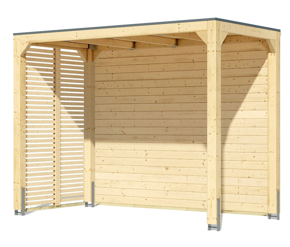 Karibu Pavillon »Markaska« - 320x160x239cm - braun - Fichtenholz