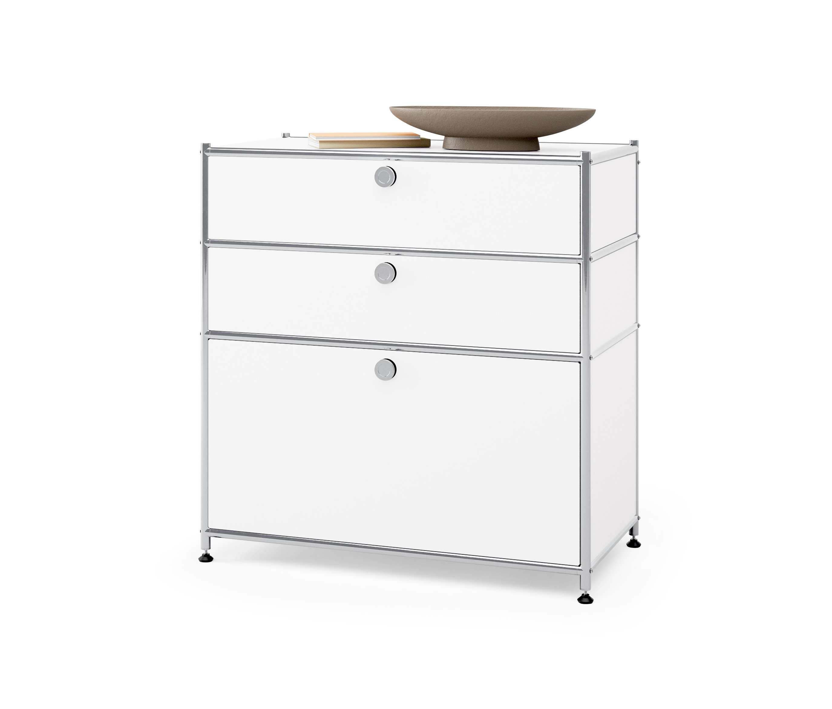 Tchibo - Kommode Metall »Cn3« mit 3 Schubladen - 77x40x84,5cm - chrom - Stahl / Aluminium / Kunststoff