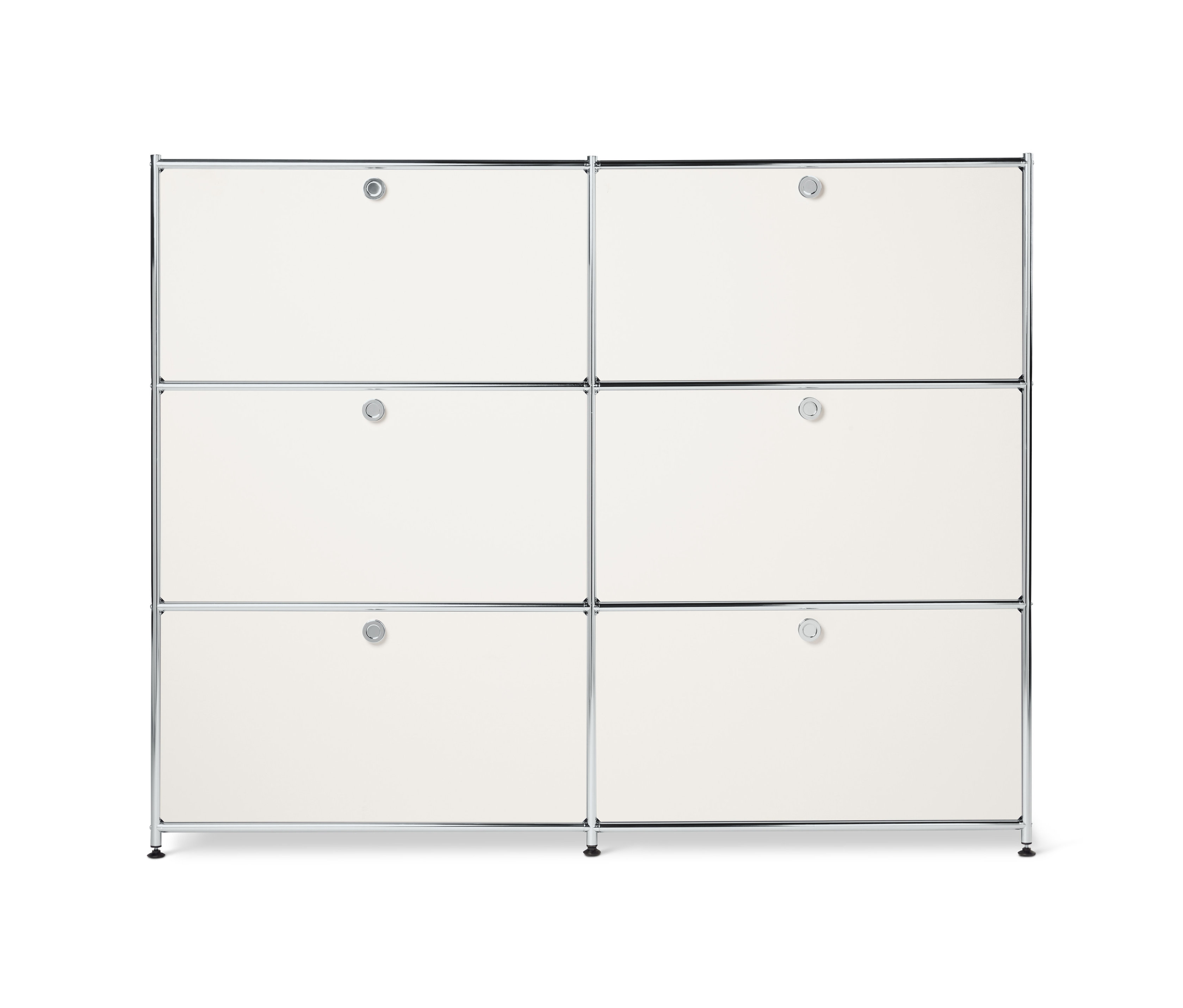 Tchibo - Kommode Metall »Cn3« mit 6 Klappenfächern - 152x40x120,5cm - chrom - Stahl / Aluminium / Kunststoff