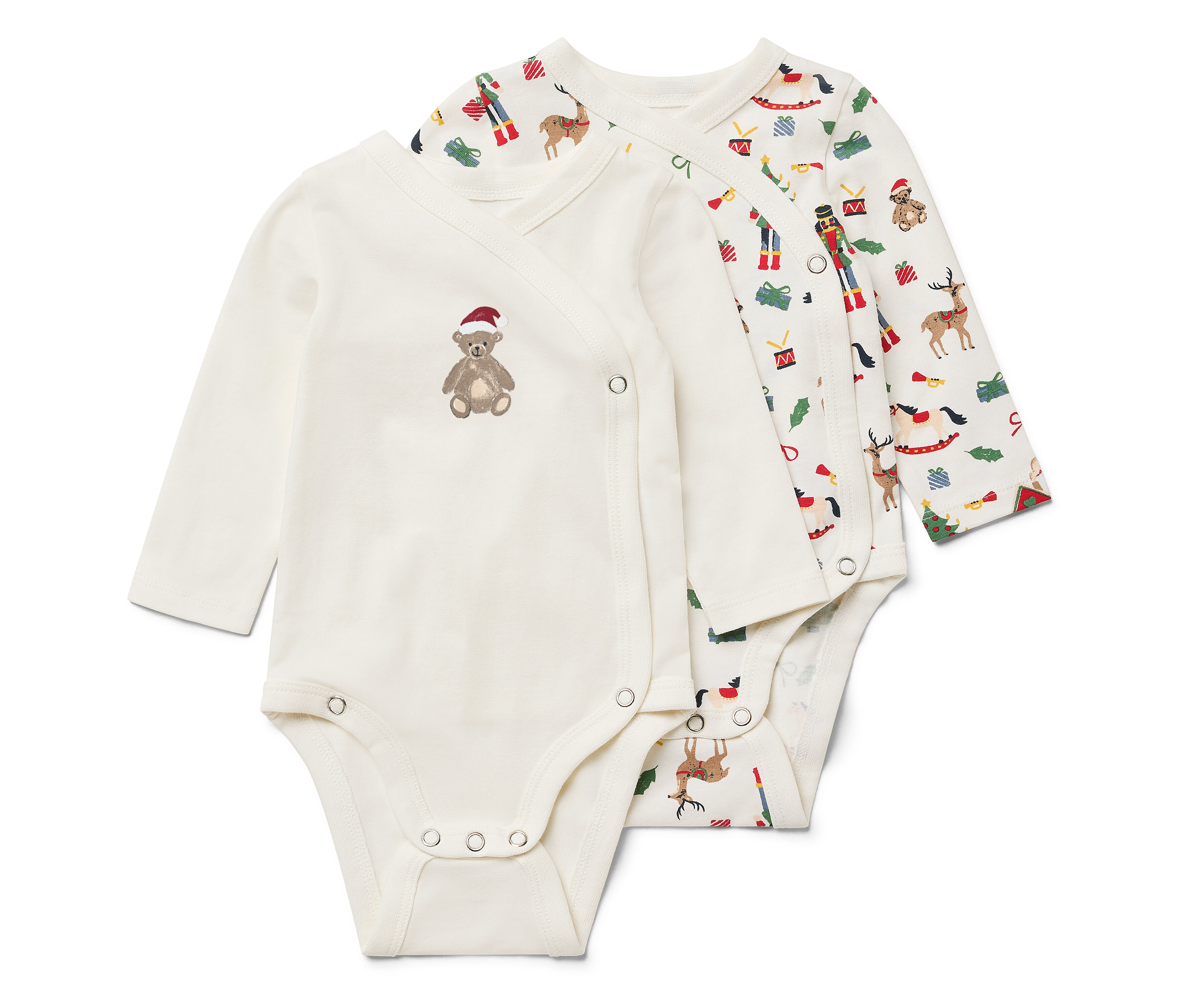 Tchibo - 2 Baby-Langarmbodys - Baby - Gr. 62/68 - creme