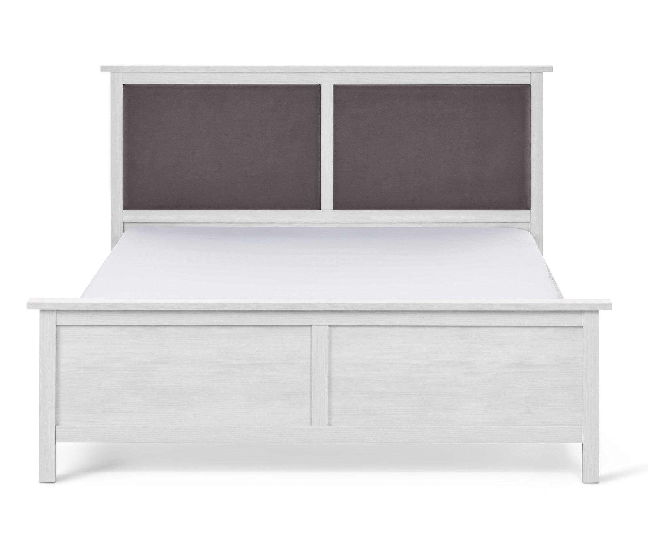 Tchibo - Bett mit gepolstertem Kopfteil - 177,5x210,5x109cm - weiß - Holz / Polyester / Polyamid