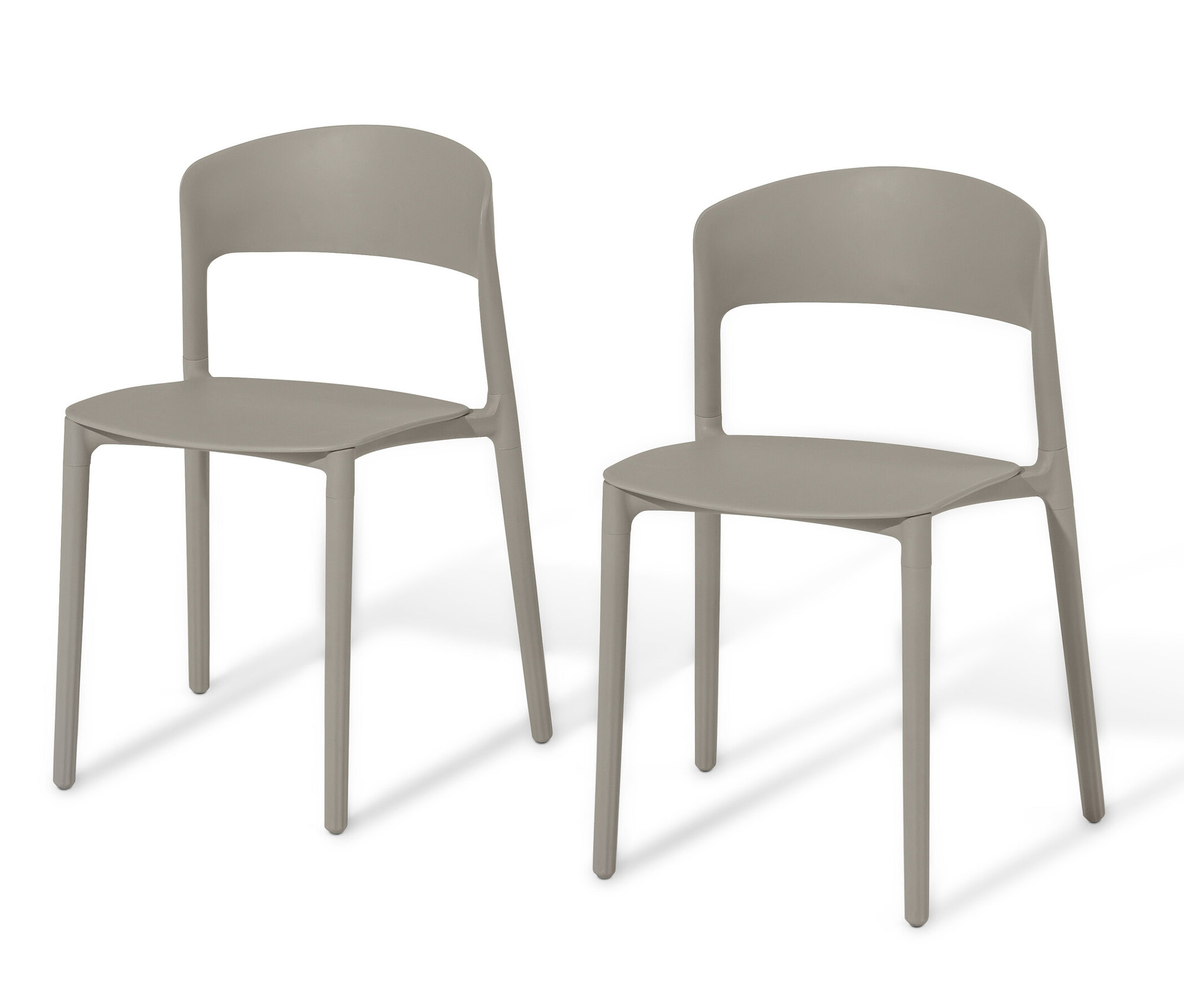 Tchibo - 2 Kunststoff-Stühle - 53,5x50,5x77cm - taupe - Polypropylen