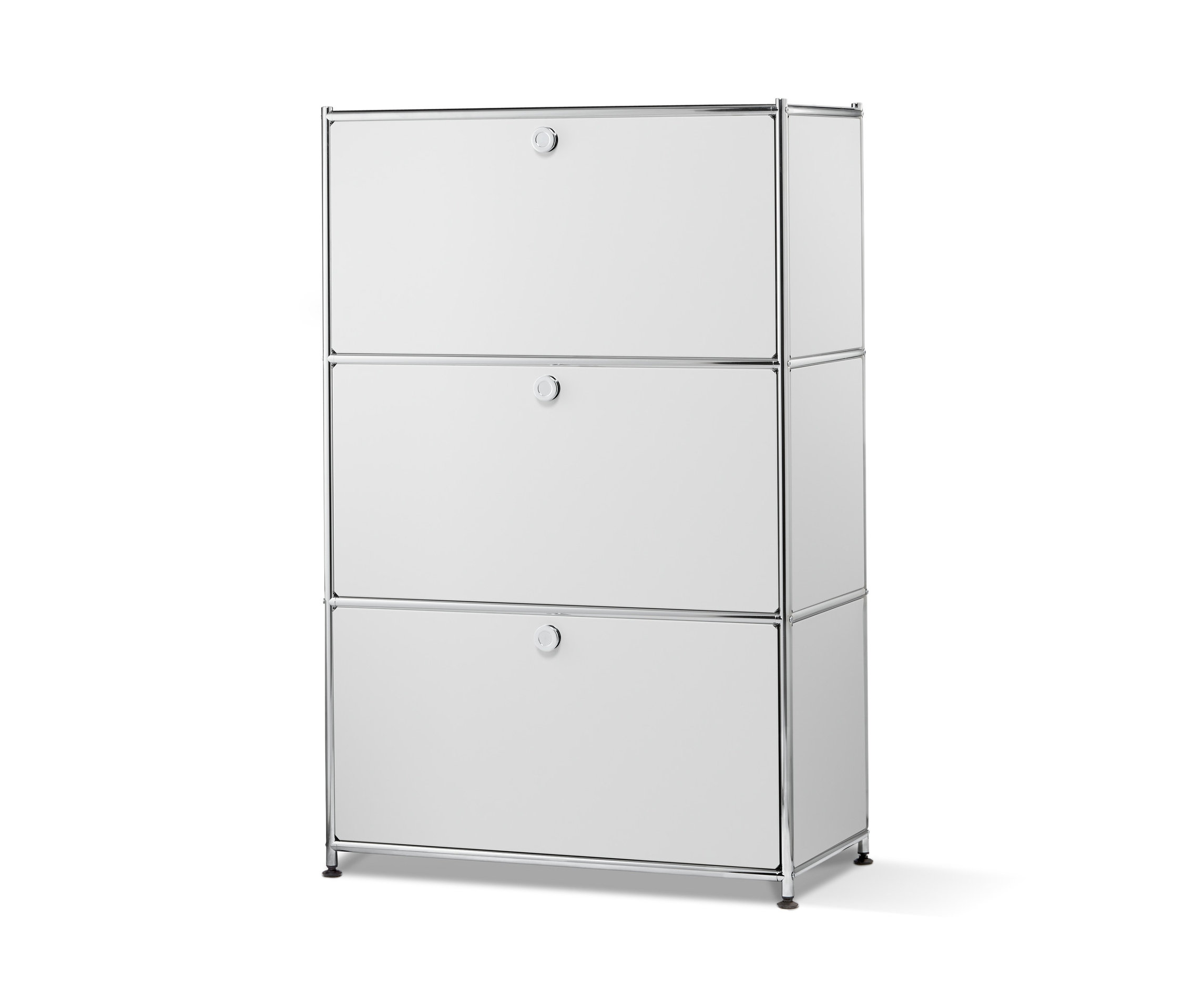 Tchibo - Regal Metall »Cn3« mit 3 Klappenfächern - 77x40x120,5cm - chrom - Stahl / Aluminium / Kunststoff