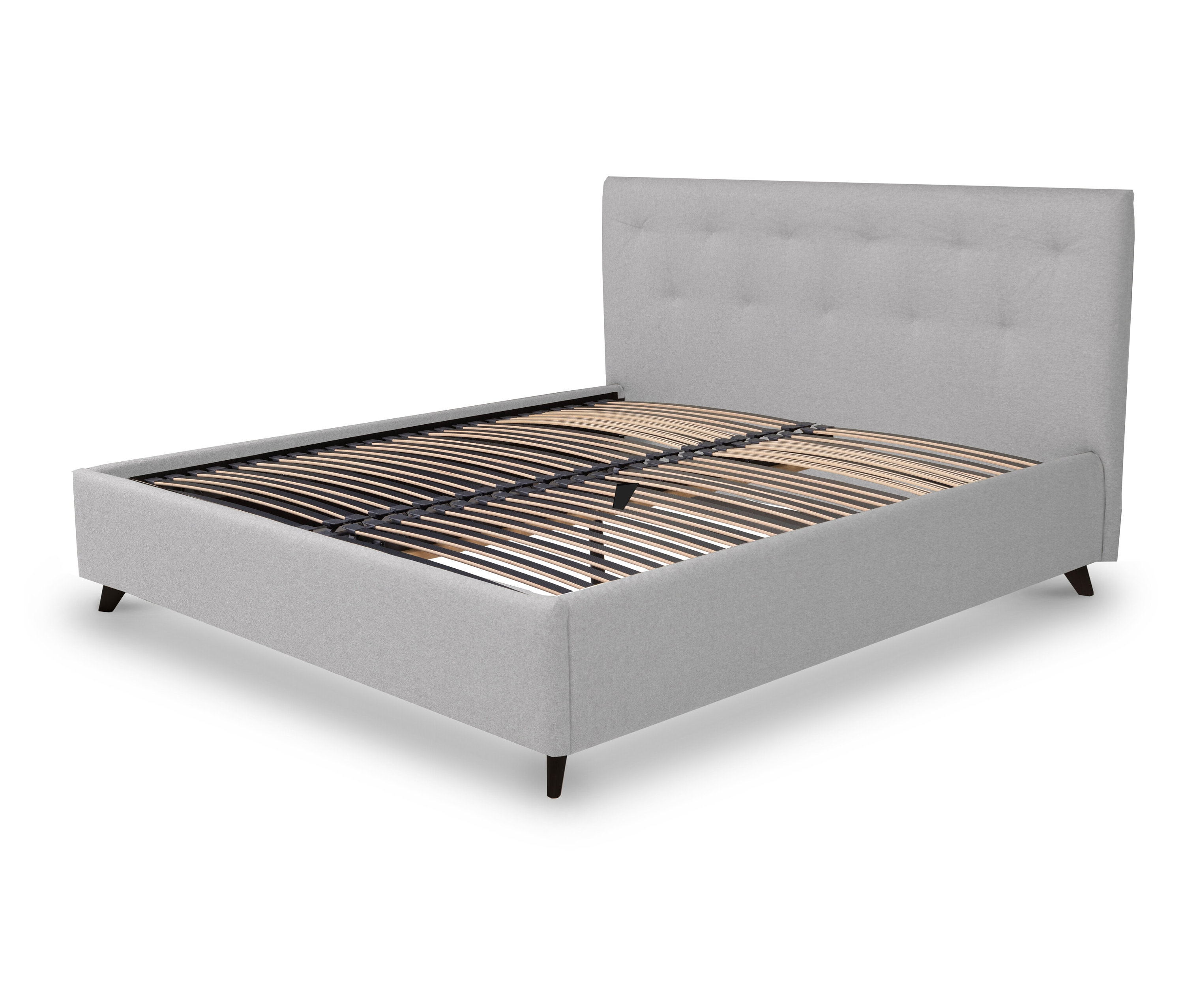 Tempur Form™ Bett Dots - 180x200x42cm - hellgrau - Polyester / Holz / Buchenholz