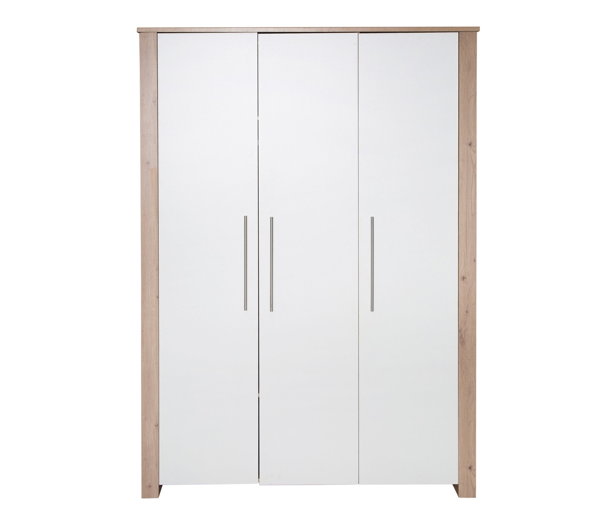 roba 3-türiger Kleiderschrank »Malo« - 135x52,5x190cm - weiß - Holz / Metall / Holz