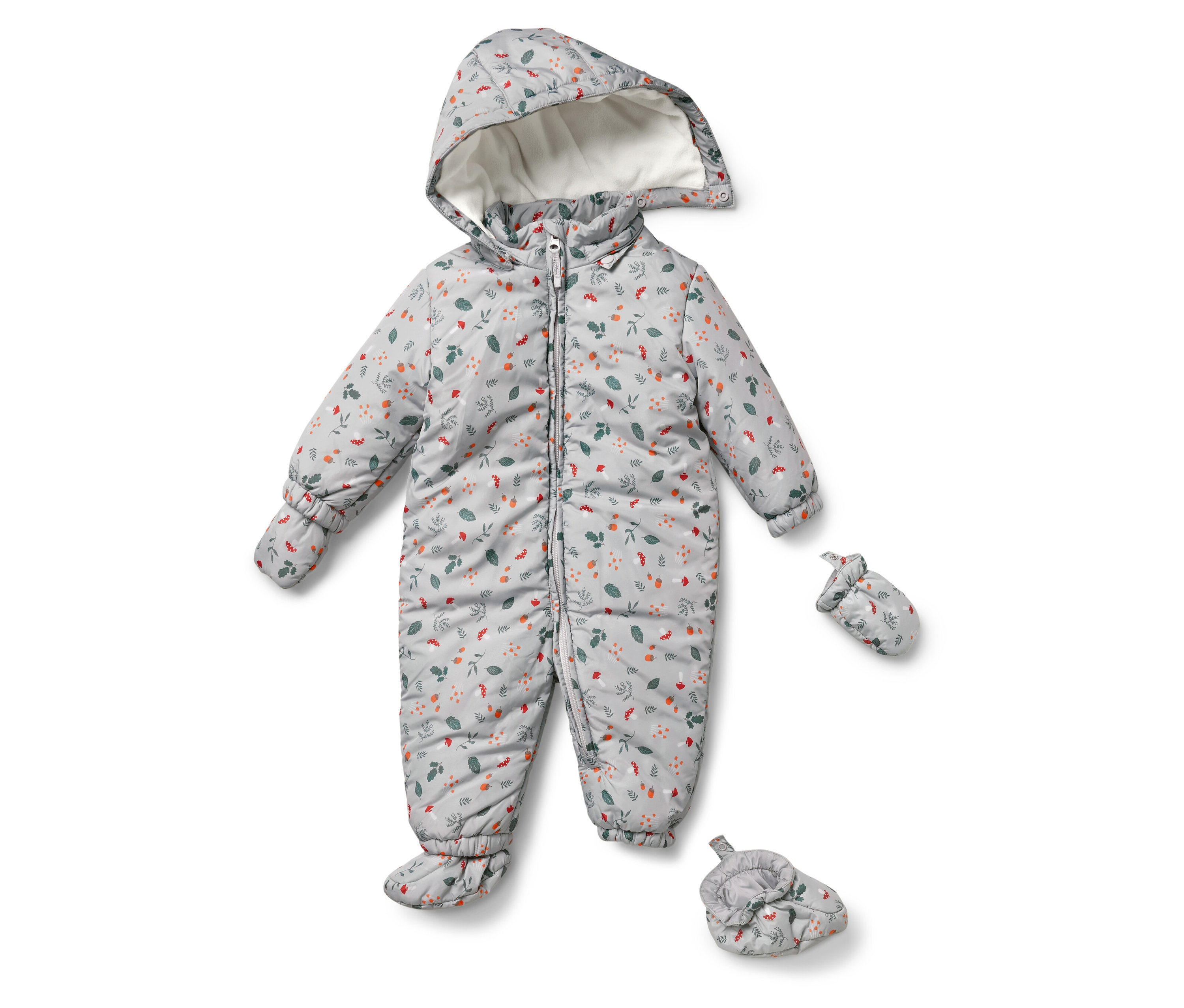 Tchibo - Baby-Winteroverall - Baby - Gr. 62/68 - hellgrau/print