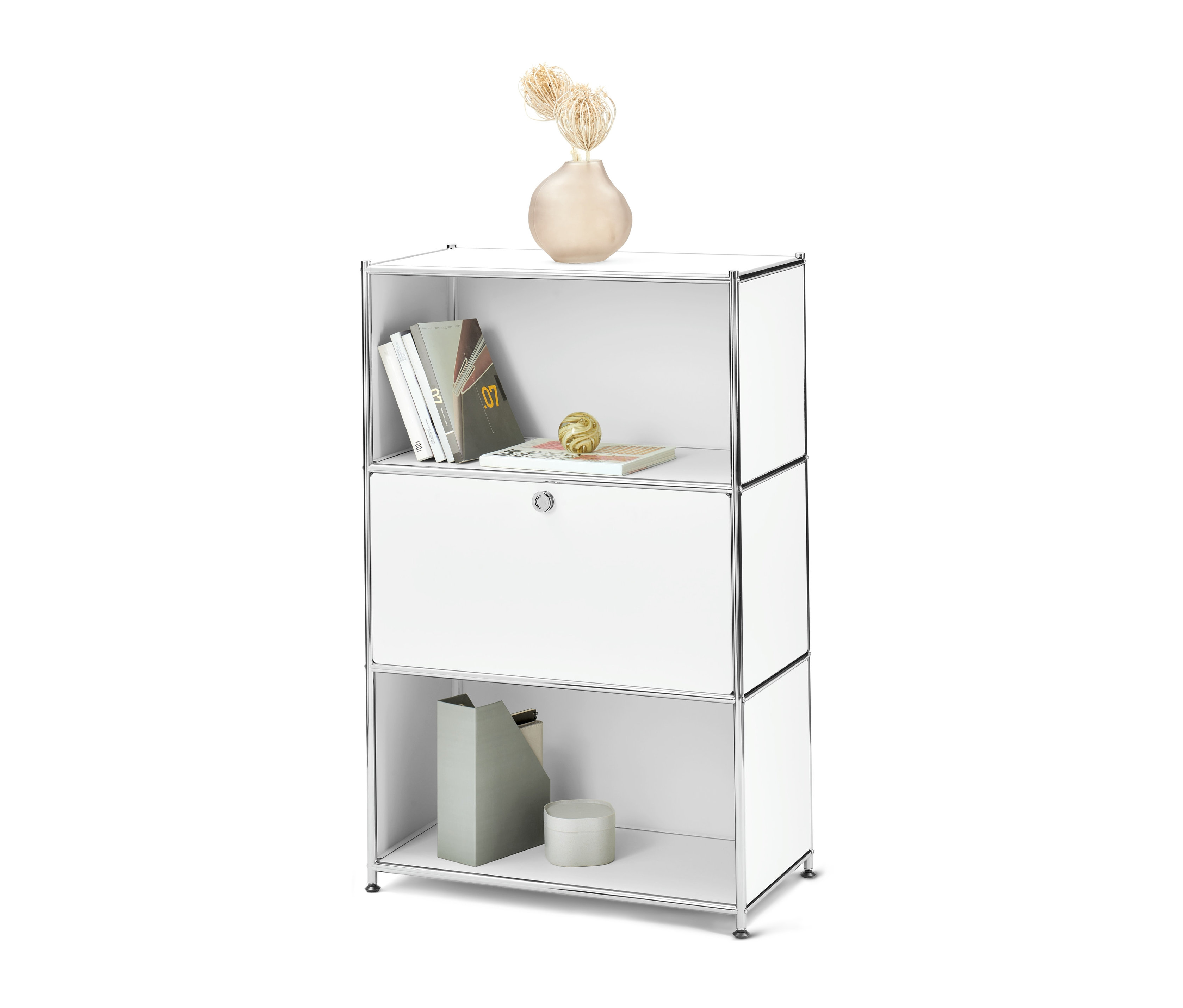 Tchibo - Kommode »Cn3« mit Klappfach - 77x40x120,5cm - chrom - Stahl / Aluminium / Kunststoff