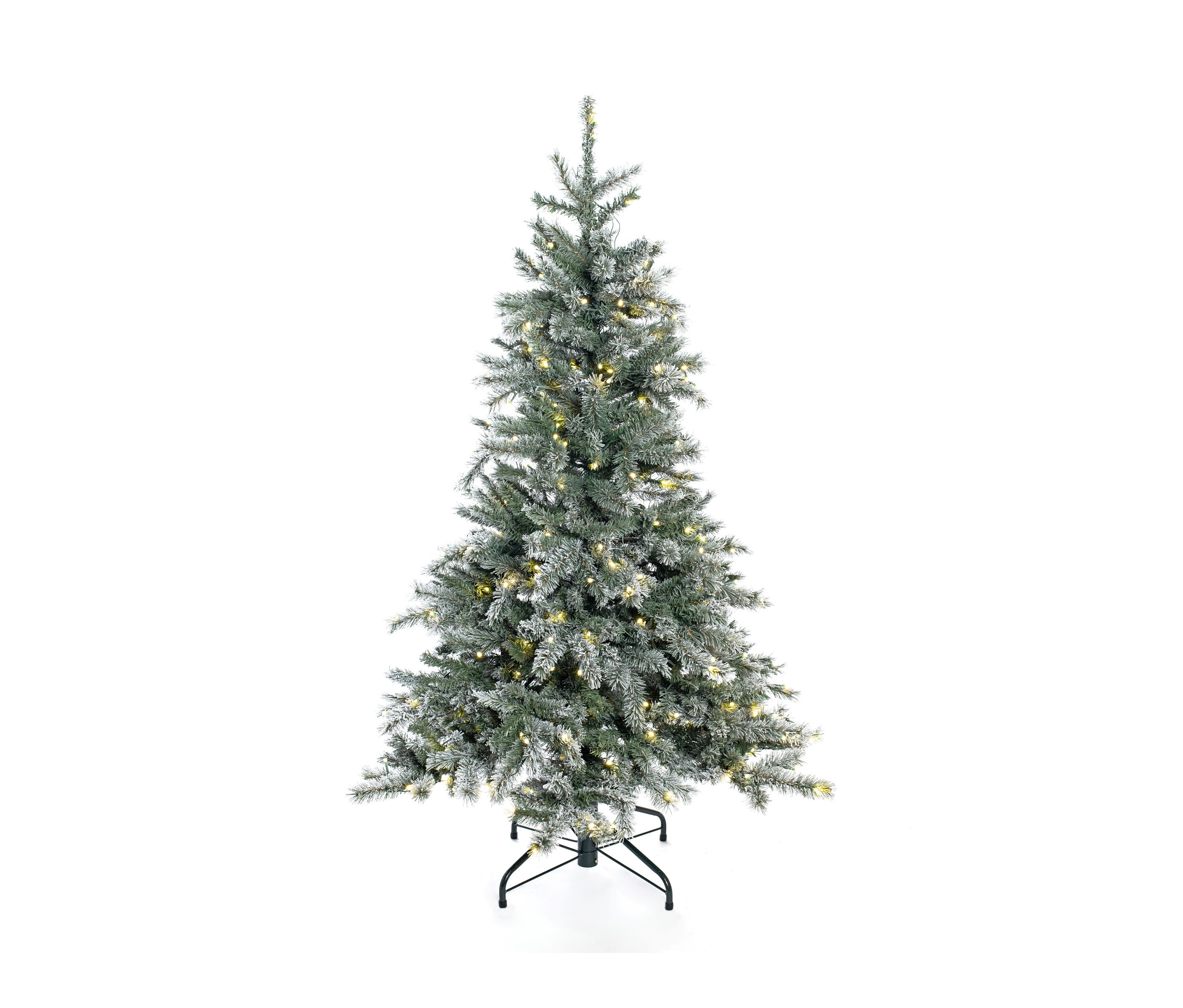 Tchibo - Künstlicher Weihnachtsbaum »Fichte« beschneit mit LED-Lichterkette - 104x104x150cm - Polyvinylchlorid / Metall