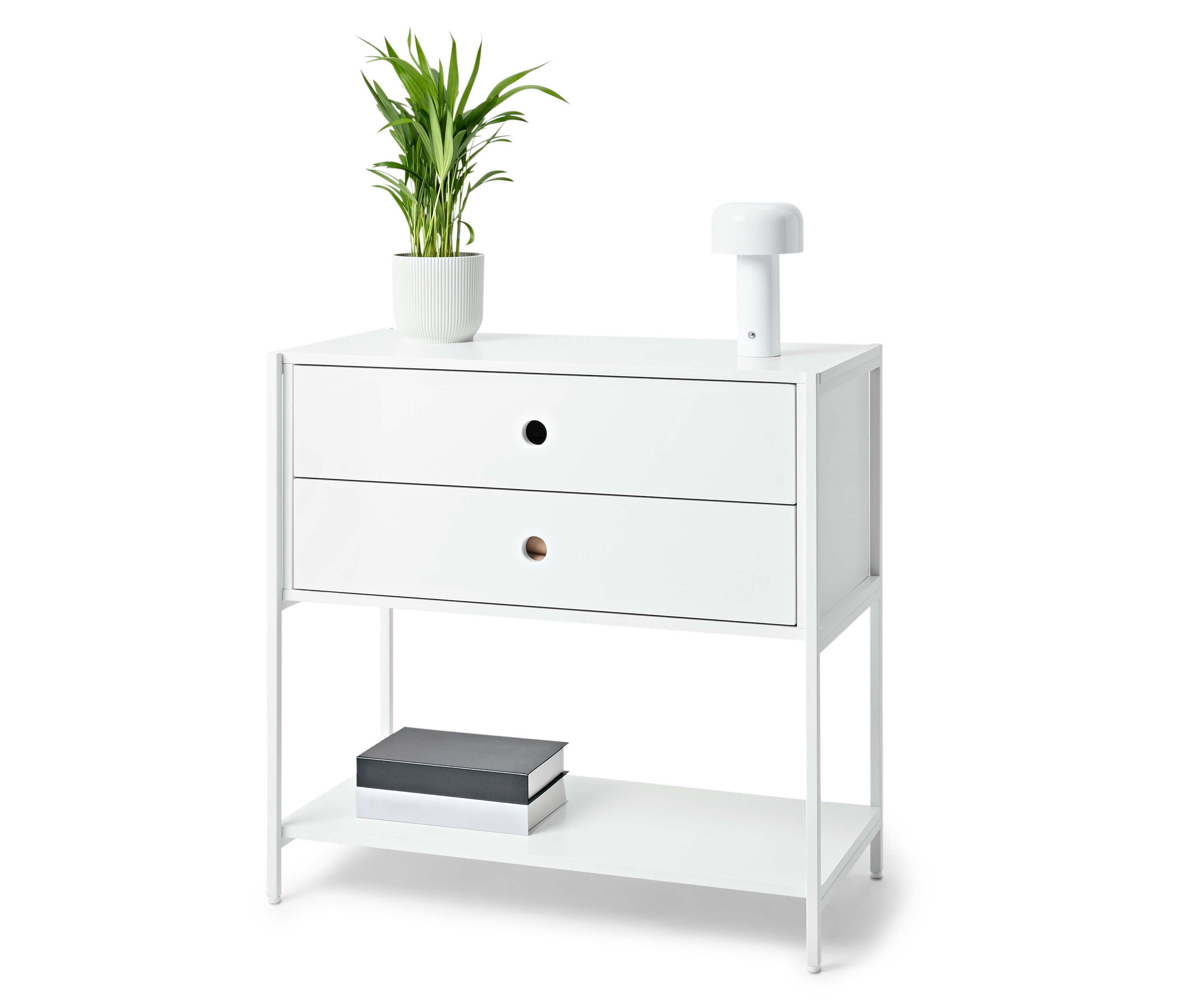 Tchibo - Kommode »Klaar« mit 2 Schubladen - 80x40x77cm - weiß - Holz / Stahl