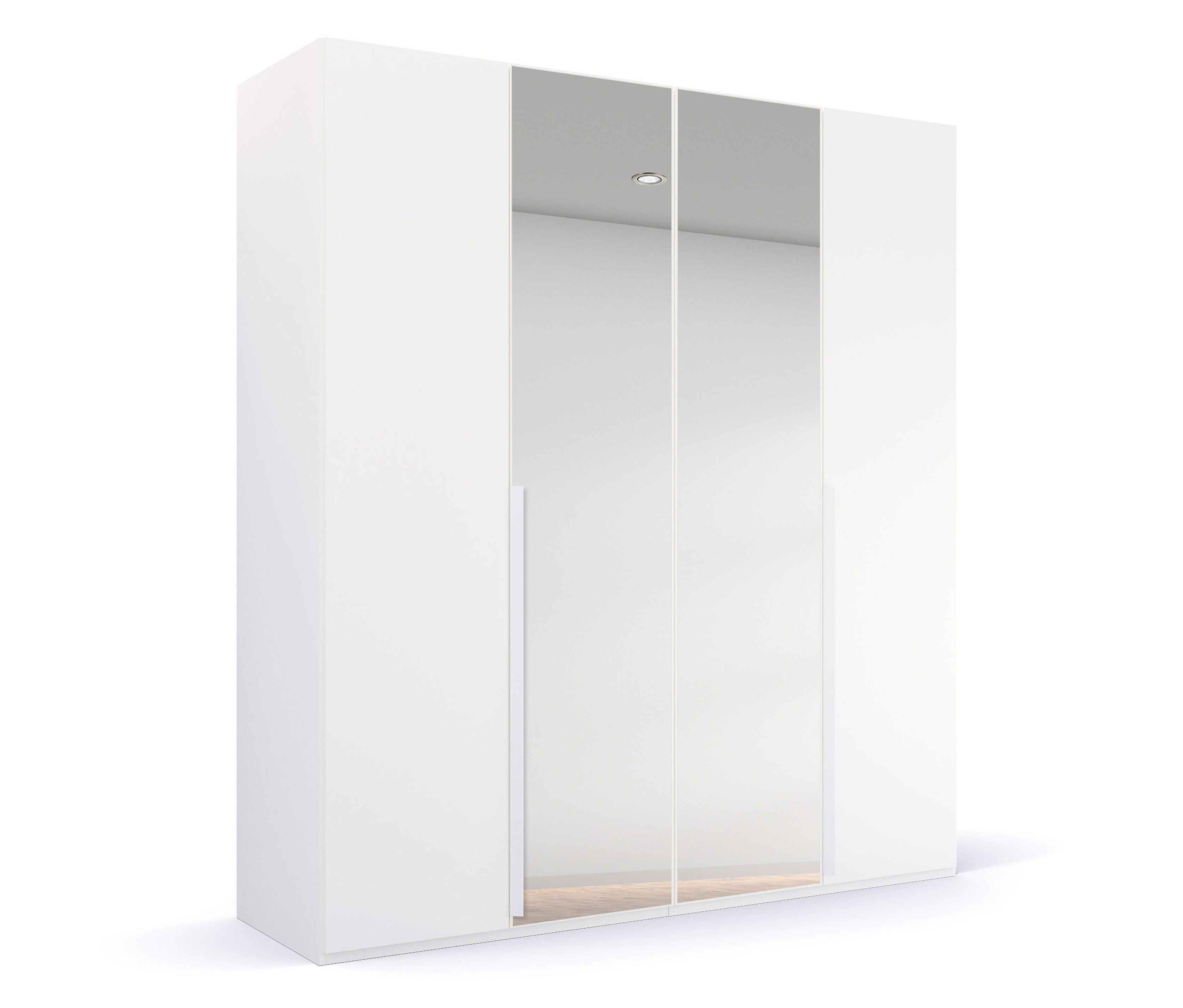 rauch Kleiderschrank »Purisma« mit umfangreicher Innenausstattung und Spiegel - 201x61x223cm - weiß - Holz / Holz